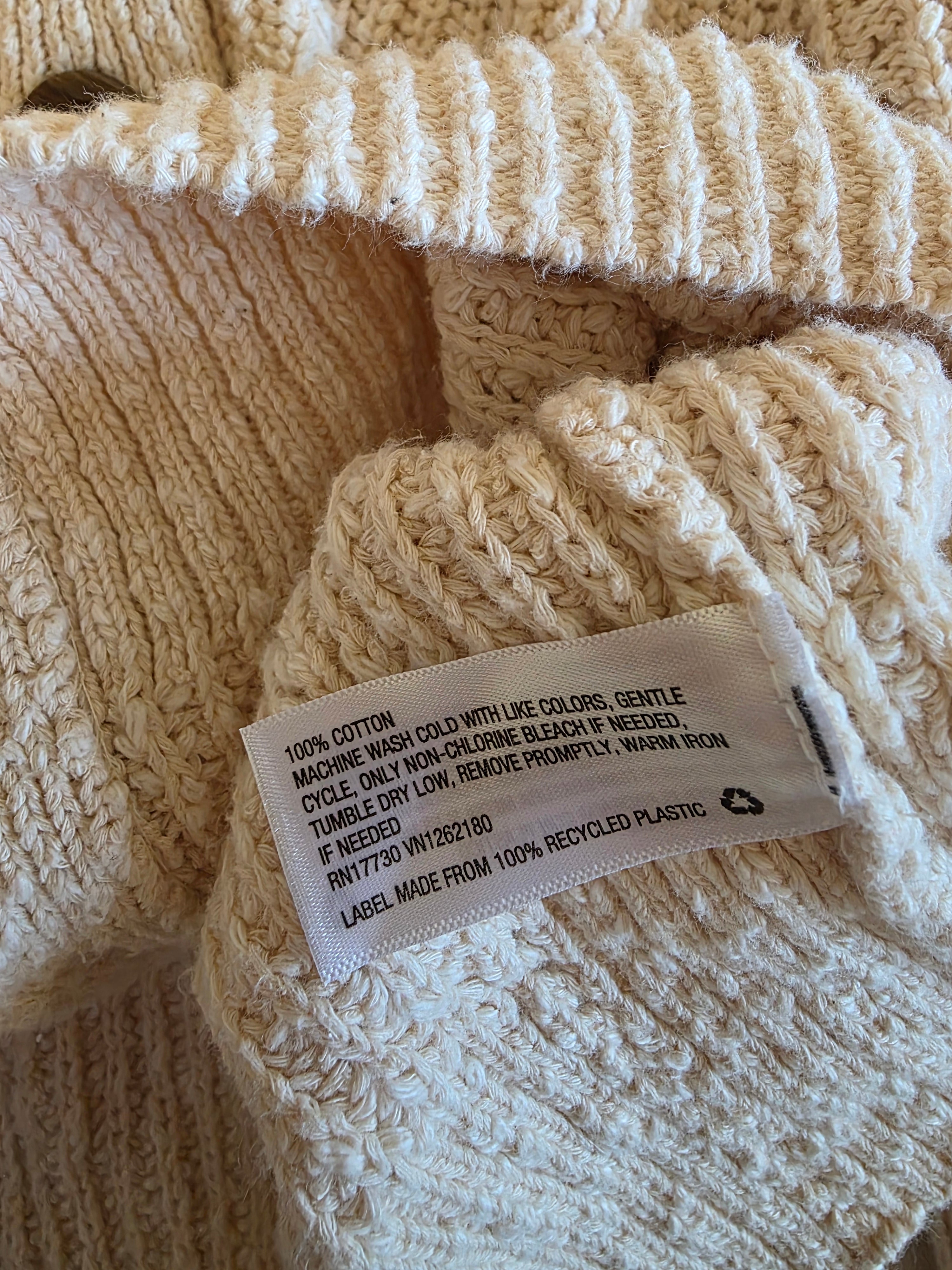 Chunky Cotton Cardigan Sweater (M)