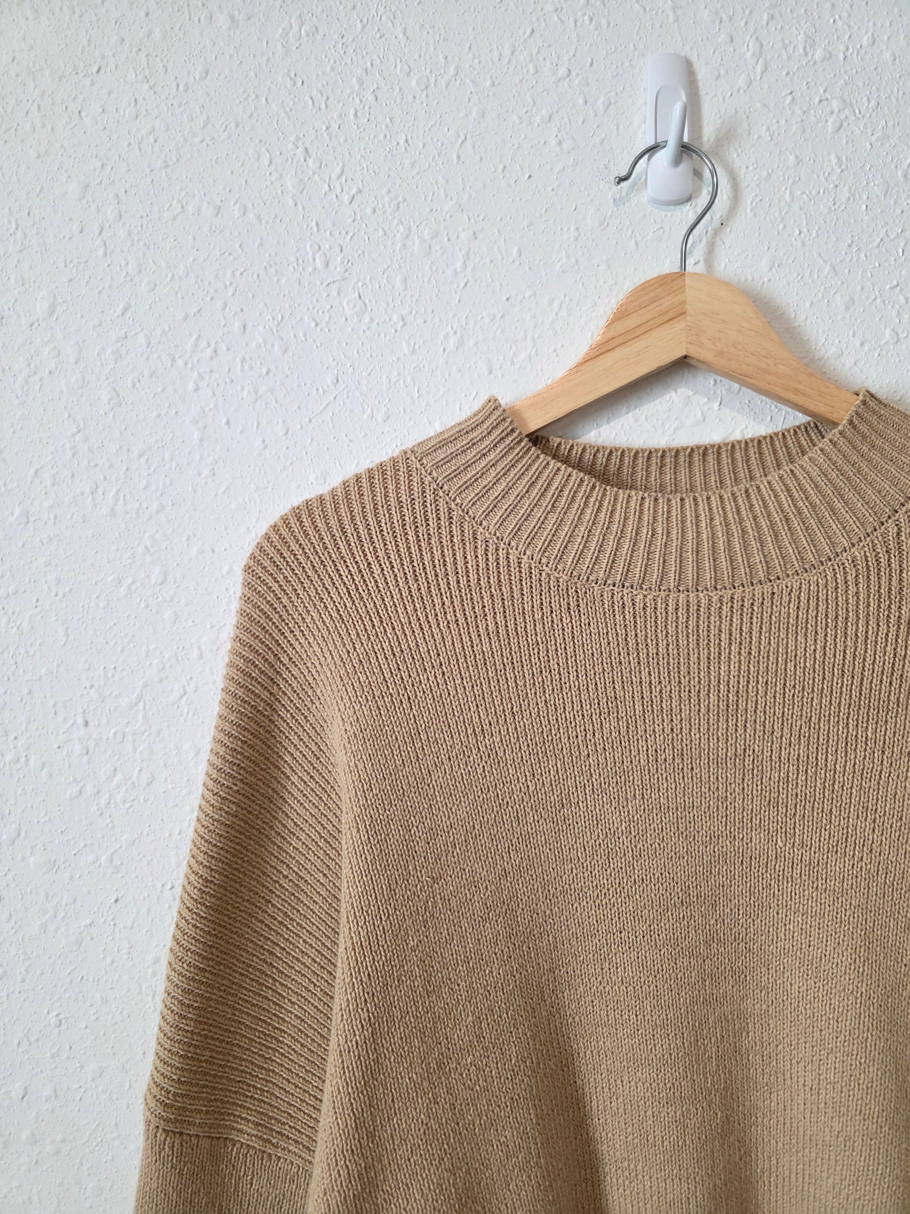 Neutral Oversized Ribbed Sweater (S)