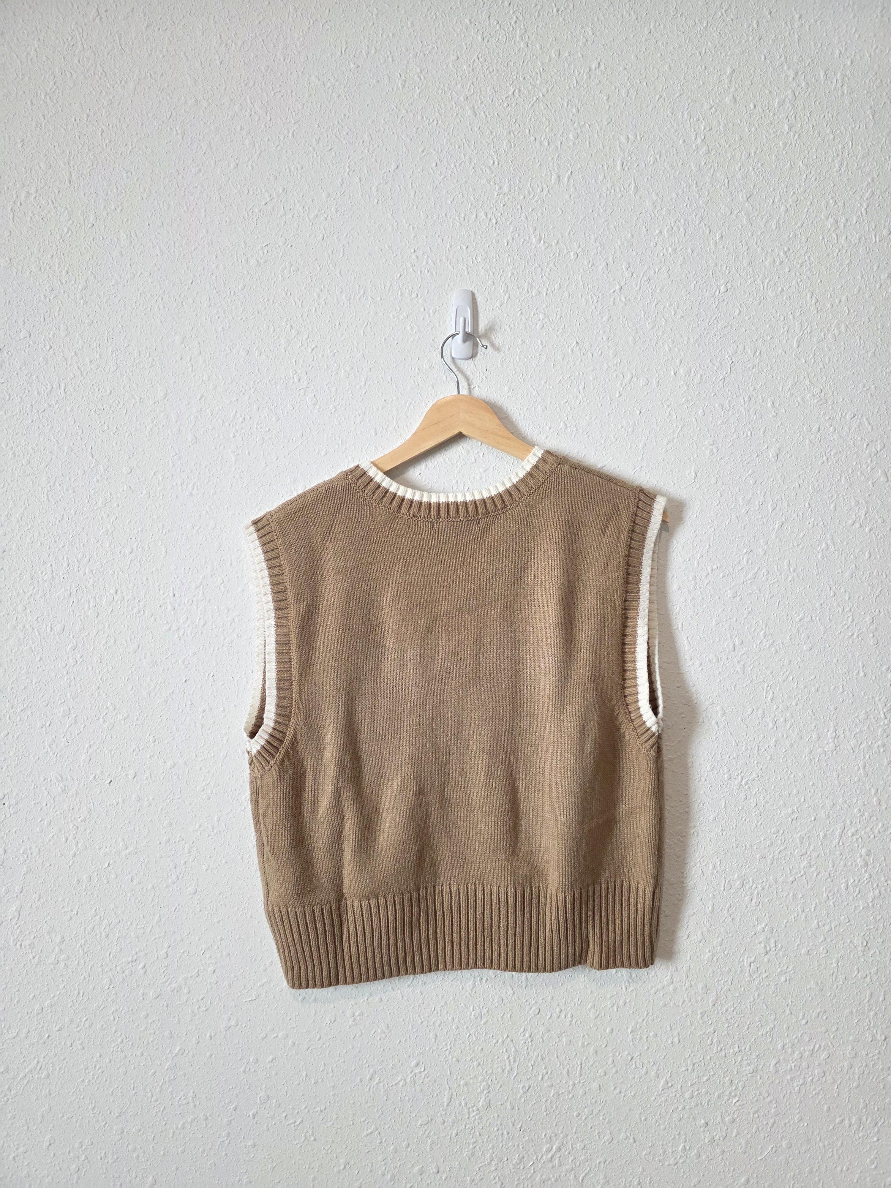 Brown Floral Sweater Vest (M)
