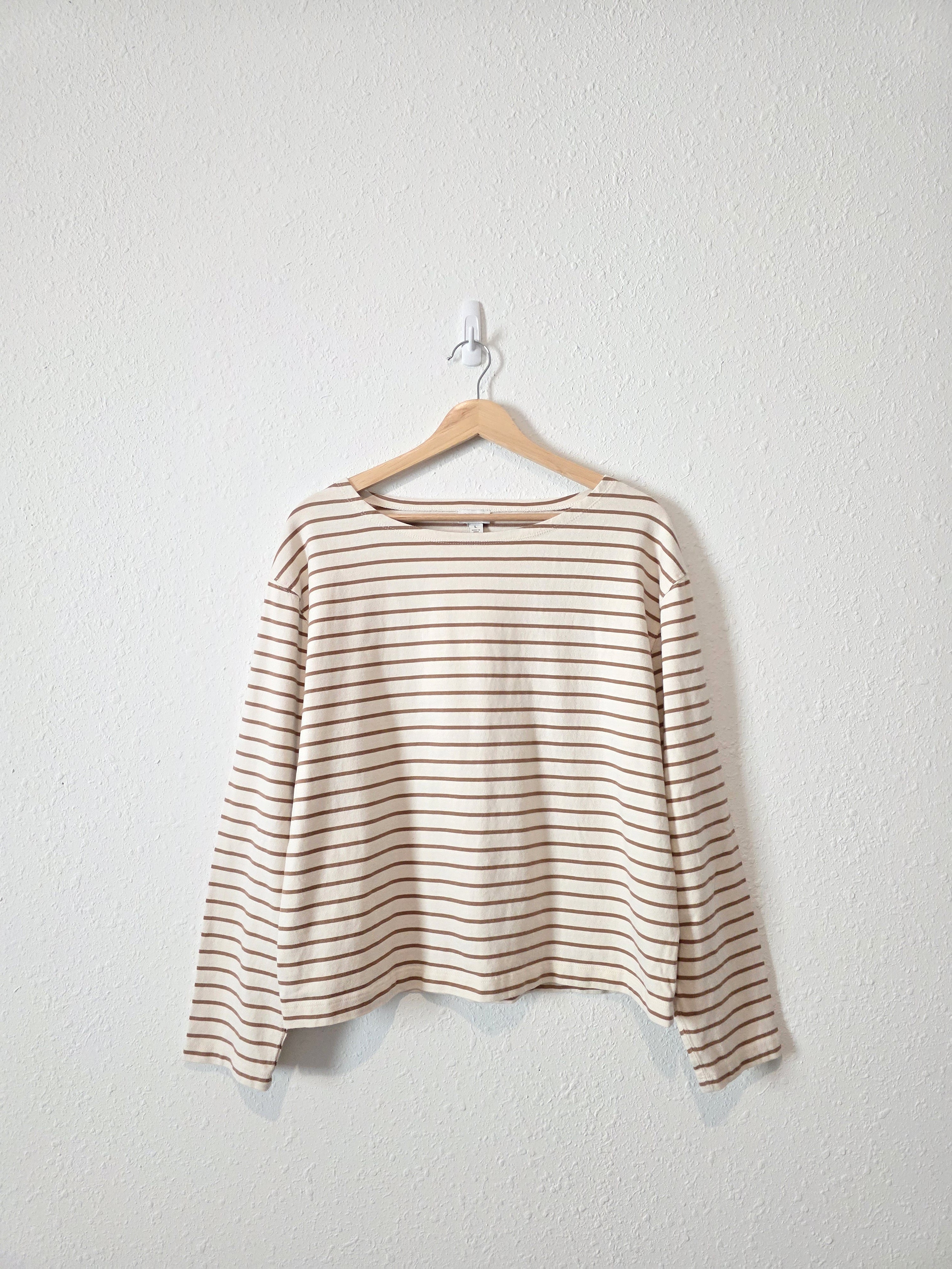 J.Crew Striped Cotton Tee (L)
