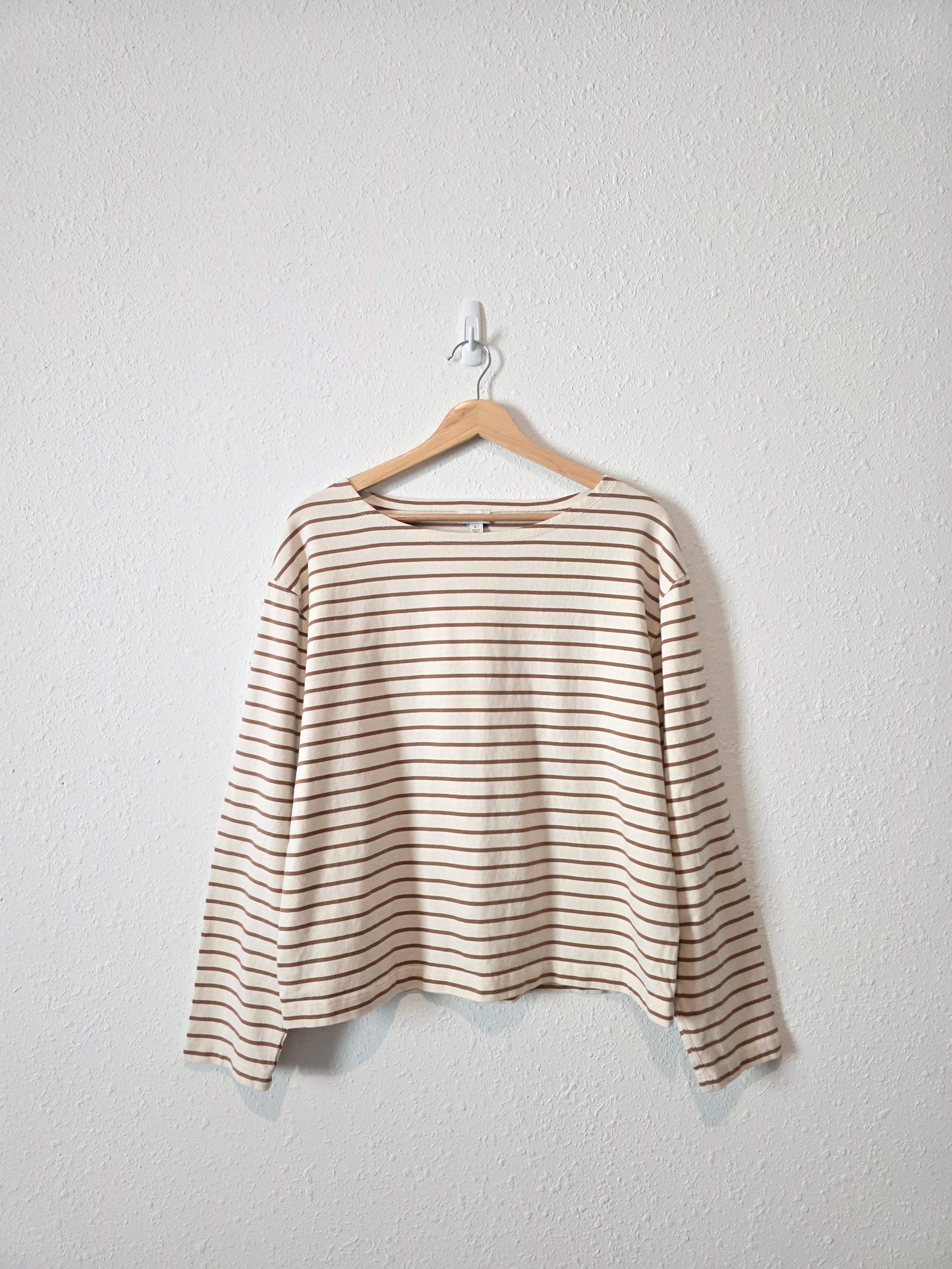 J.Crew Striped Cotton Tee (L)