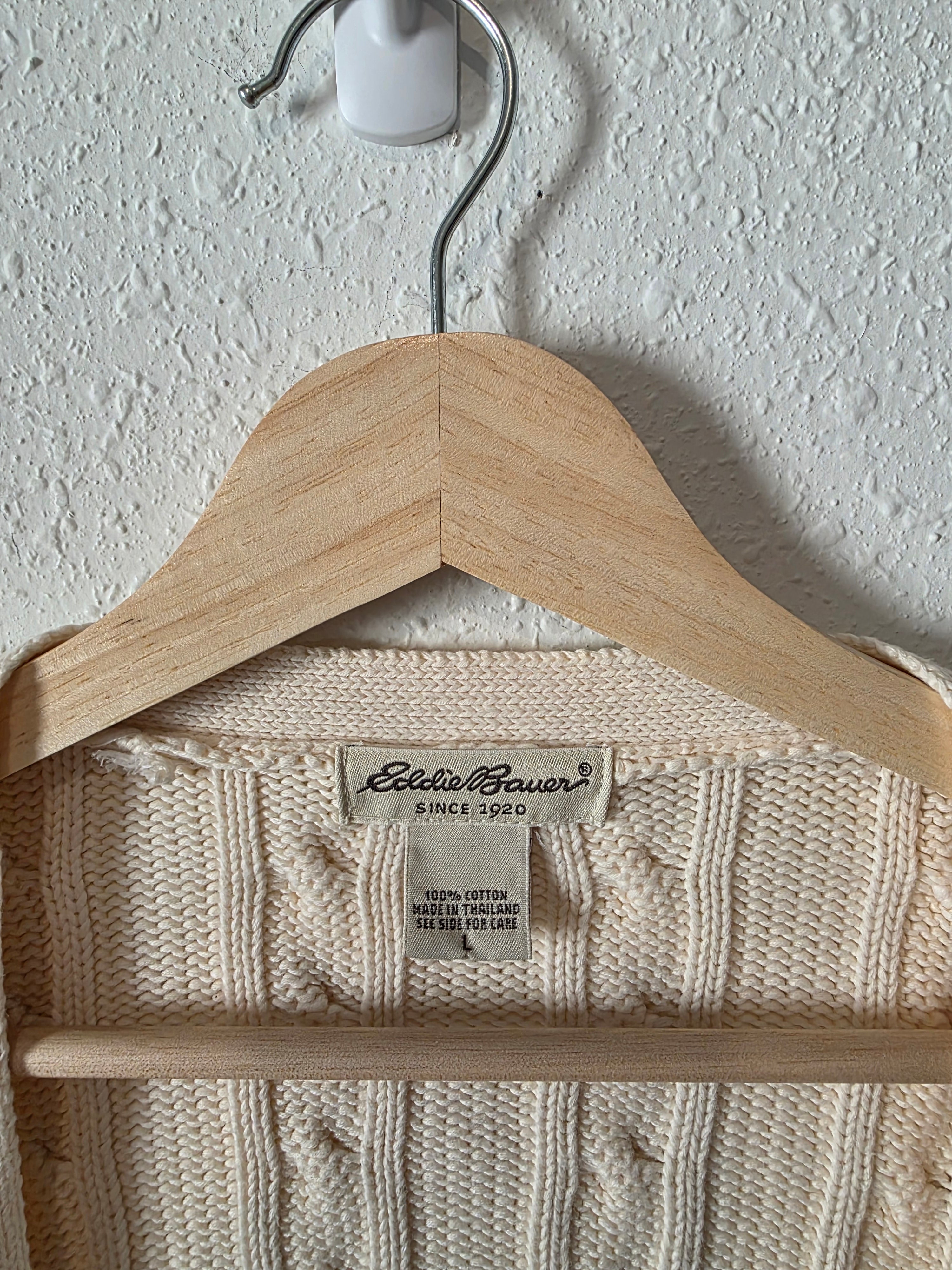 Vintage Eddie Bauer Cable Knit Cardigan (L)