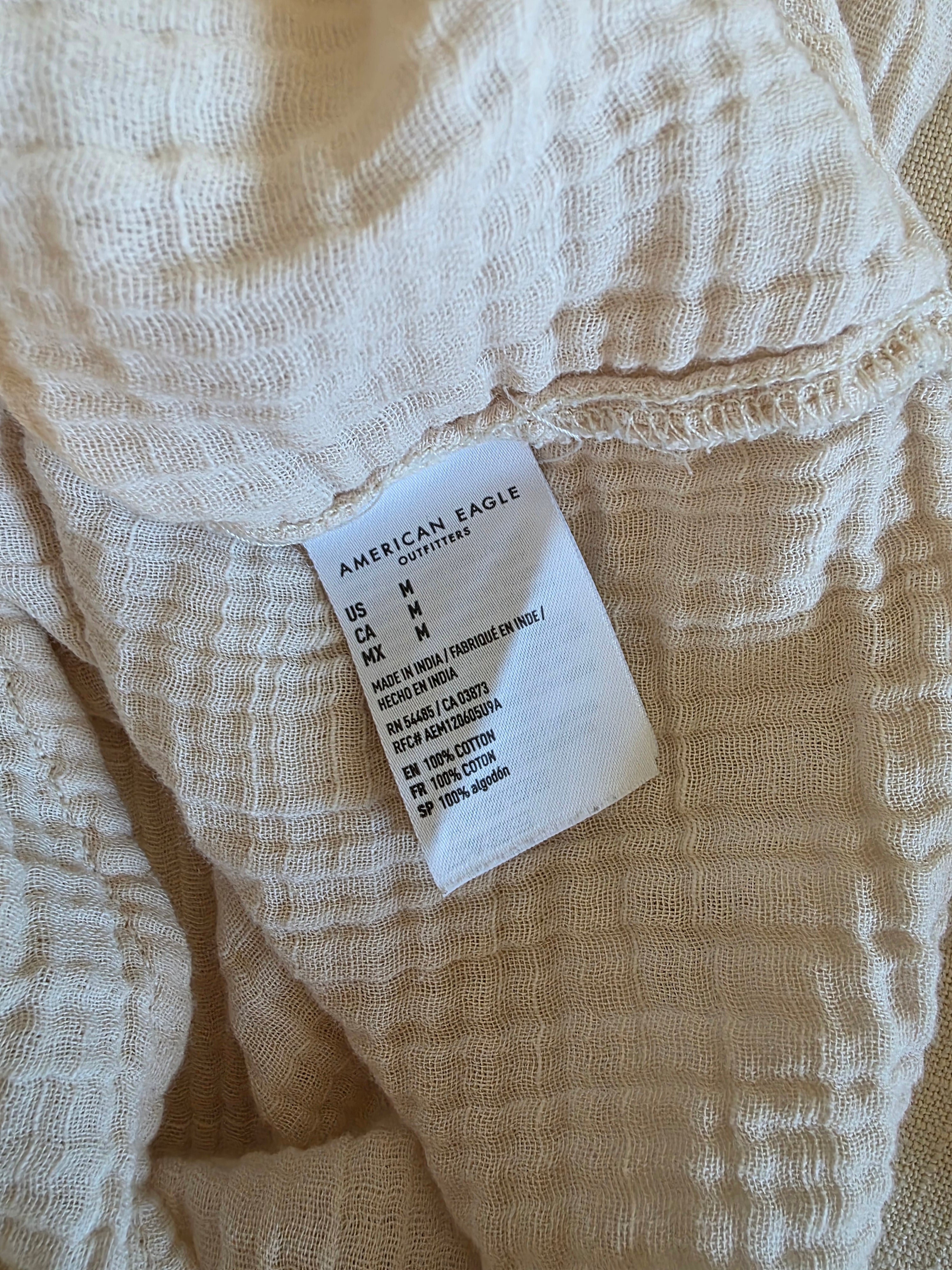 Oversized Cotton Gauze Button Up (M)