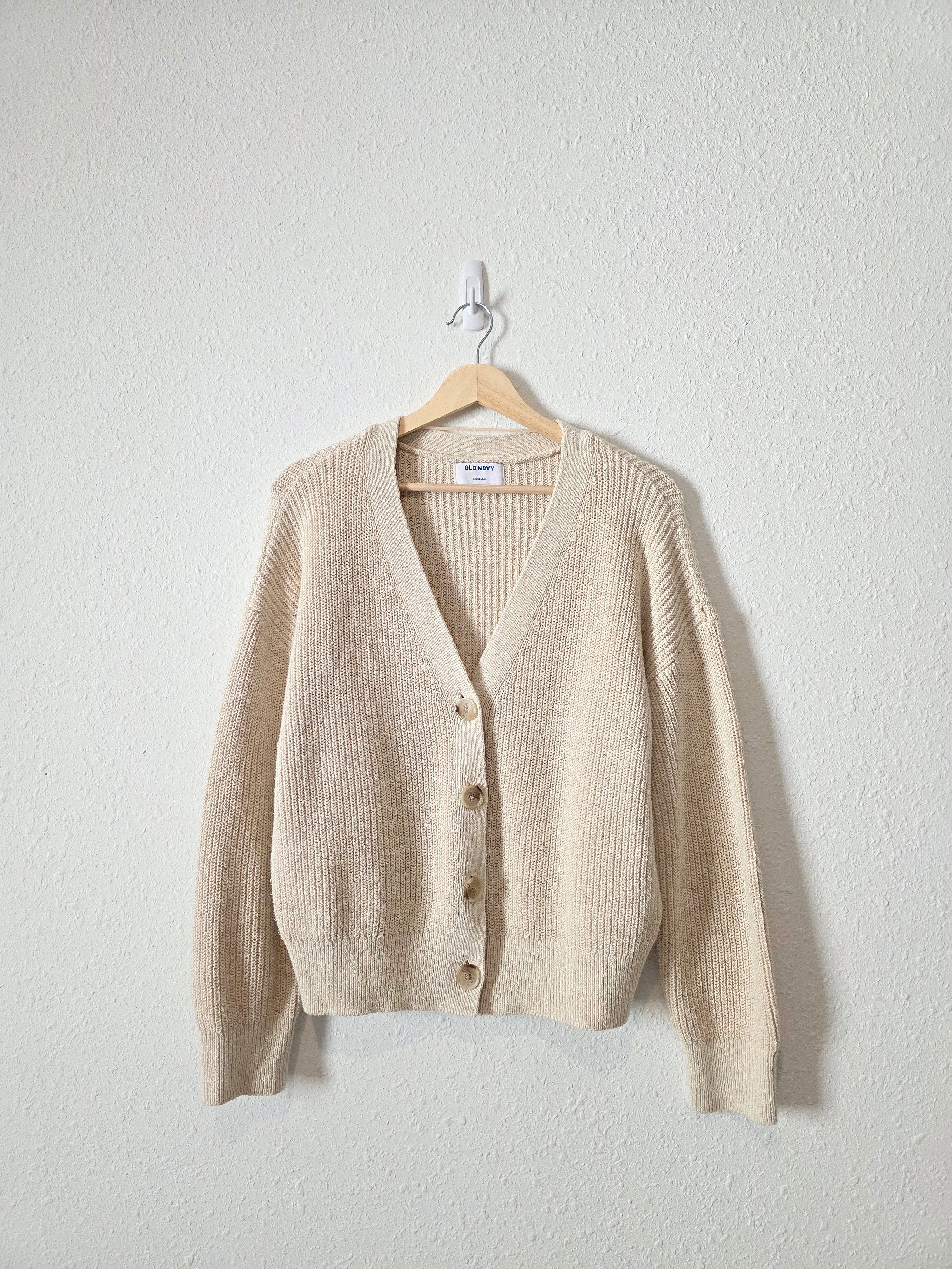 Neutral Linen Blend Cardigan (M)