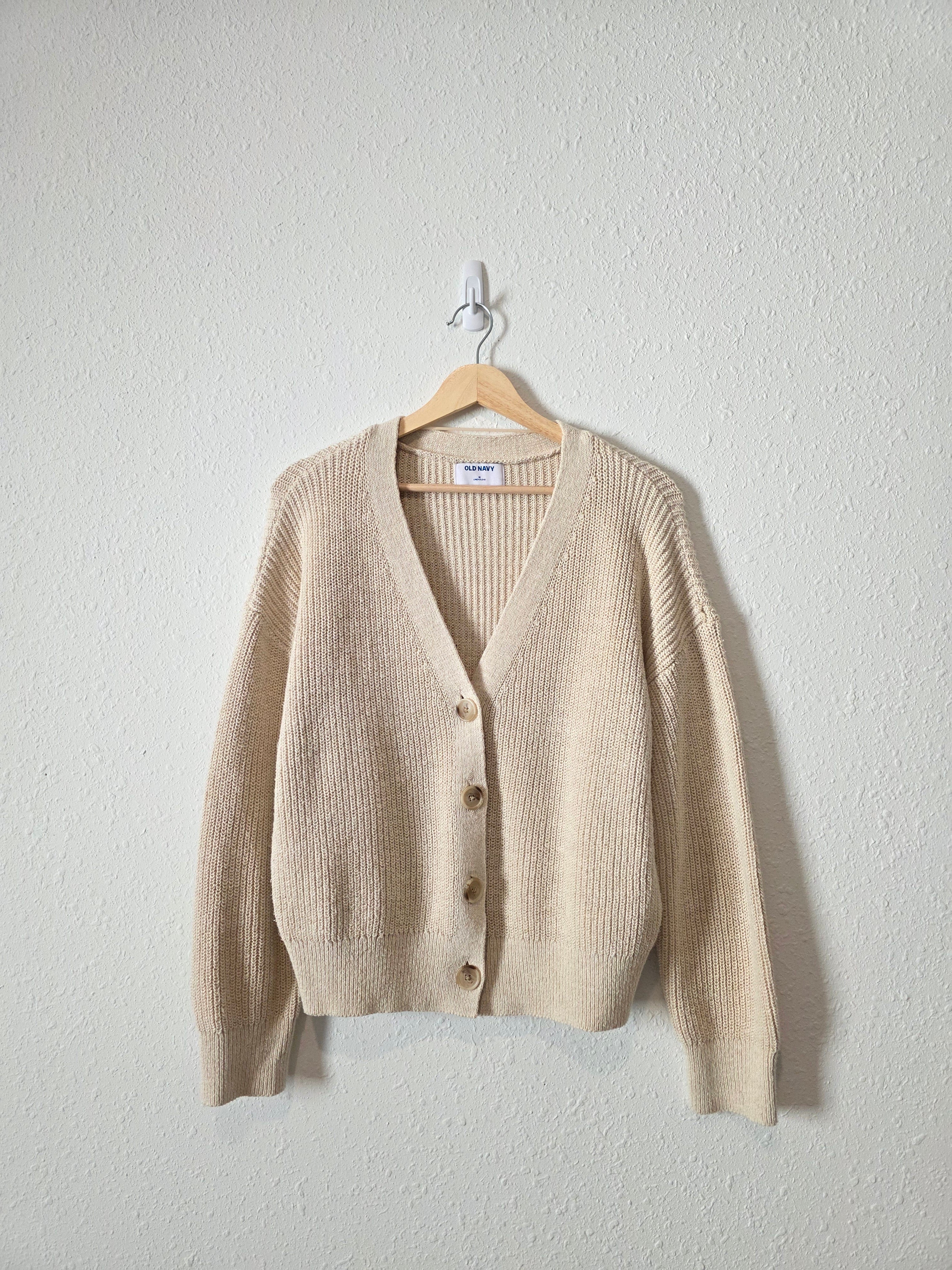 Neutral Linen Blend Cardigan (M)