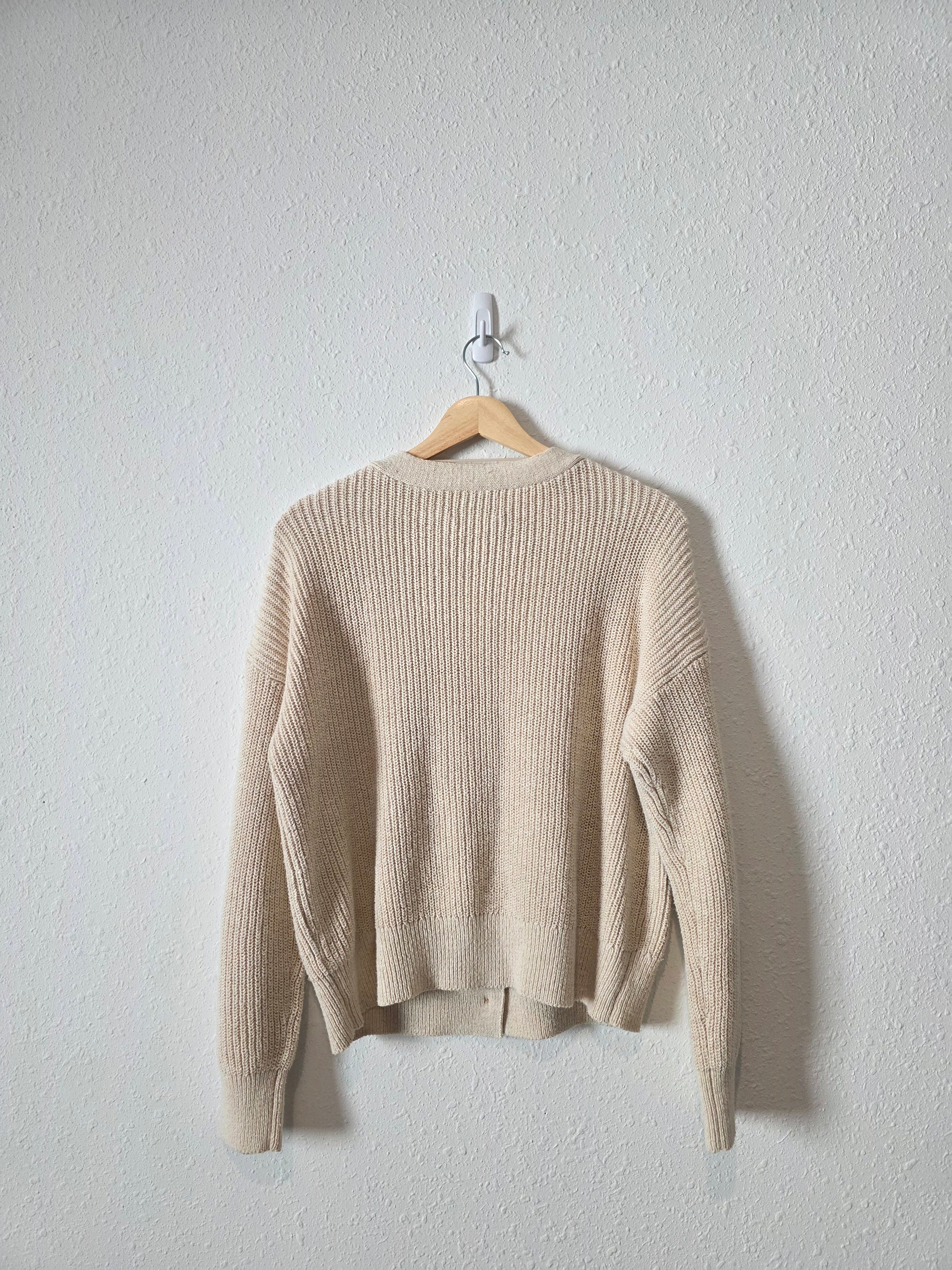 Neutral Linen Blend Cardigan (M)