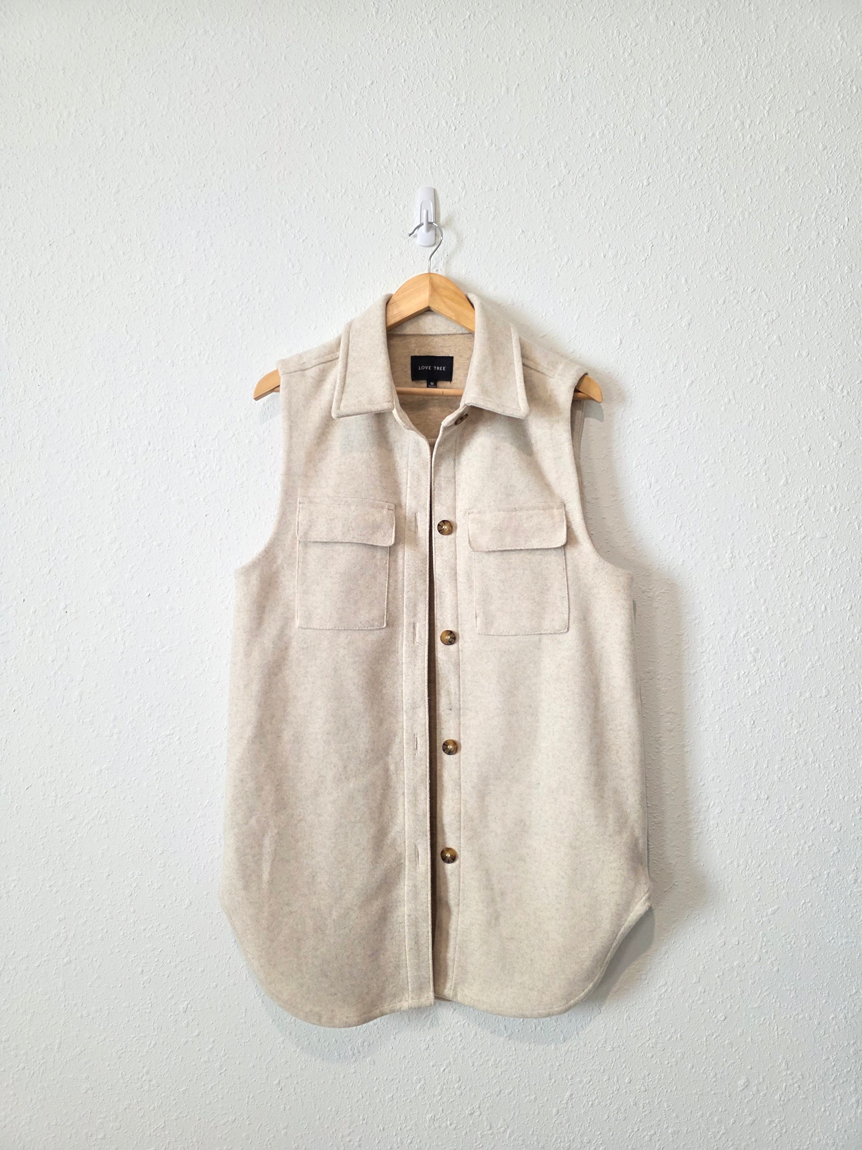 Love Tree Long Button Up Vest (M)