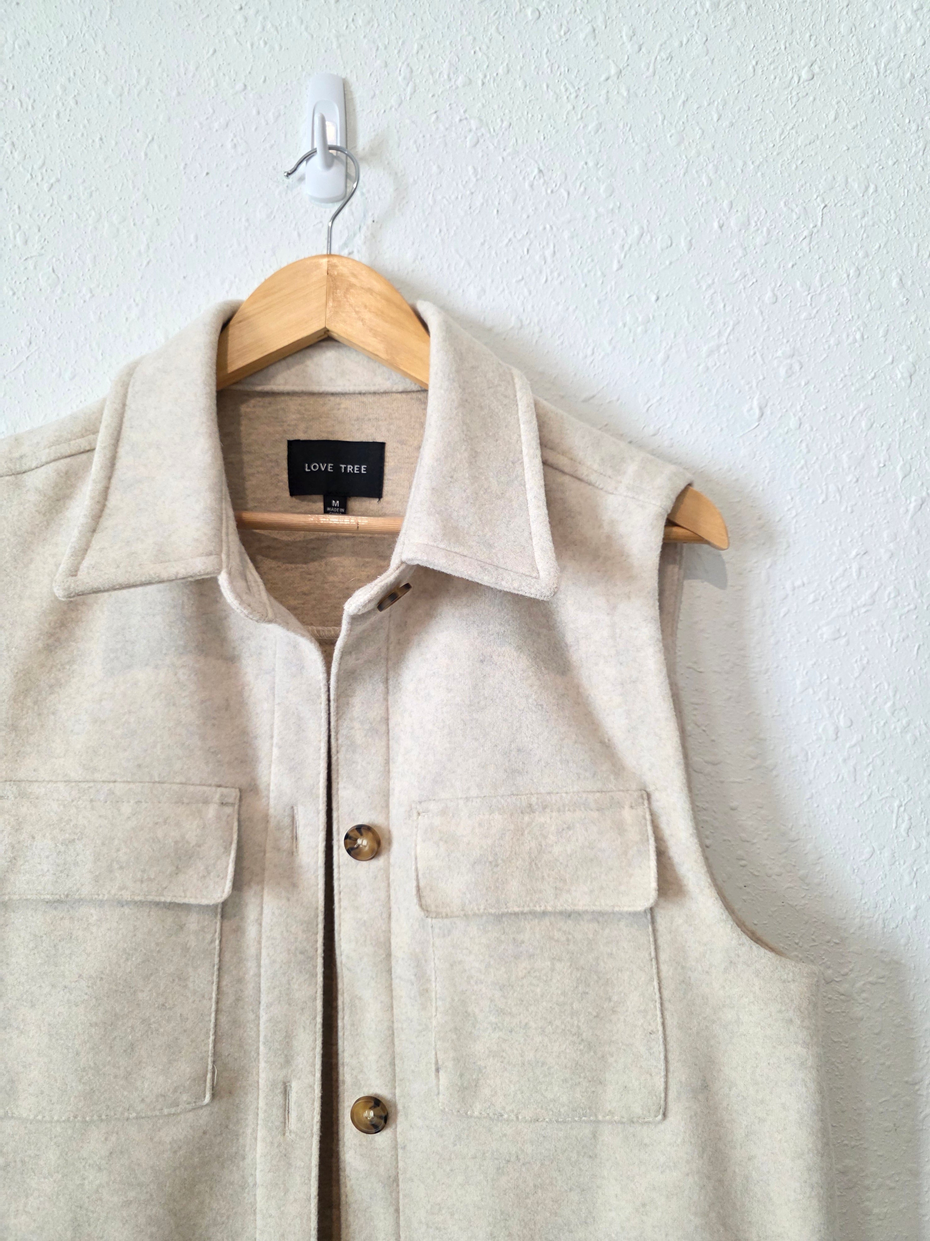 Love Tree Long Button Up Vest (M)