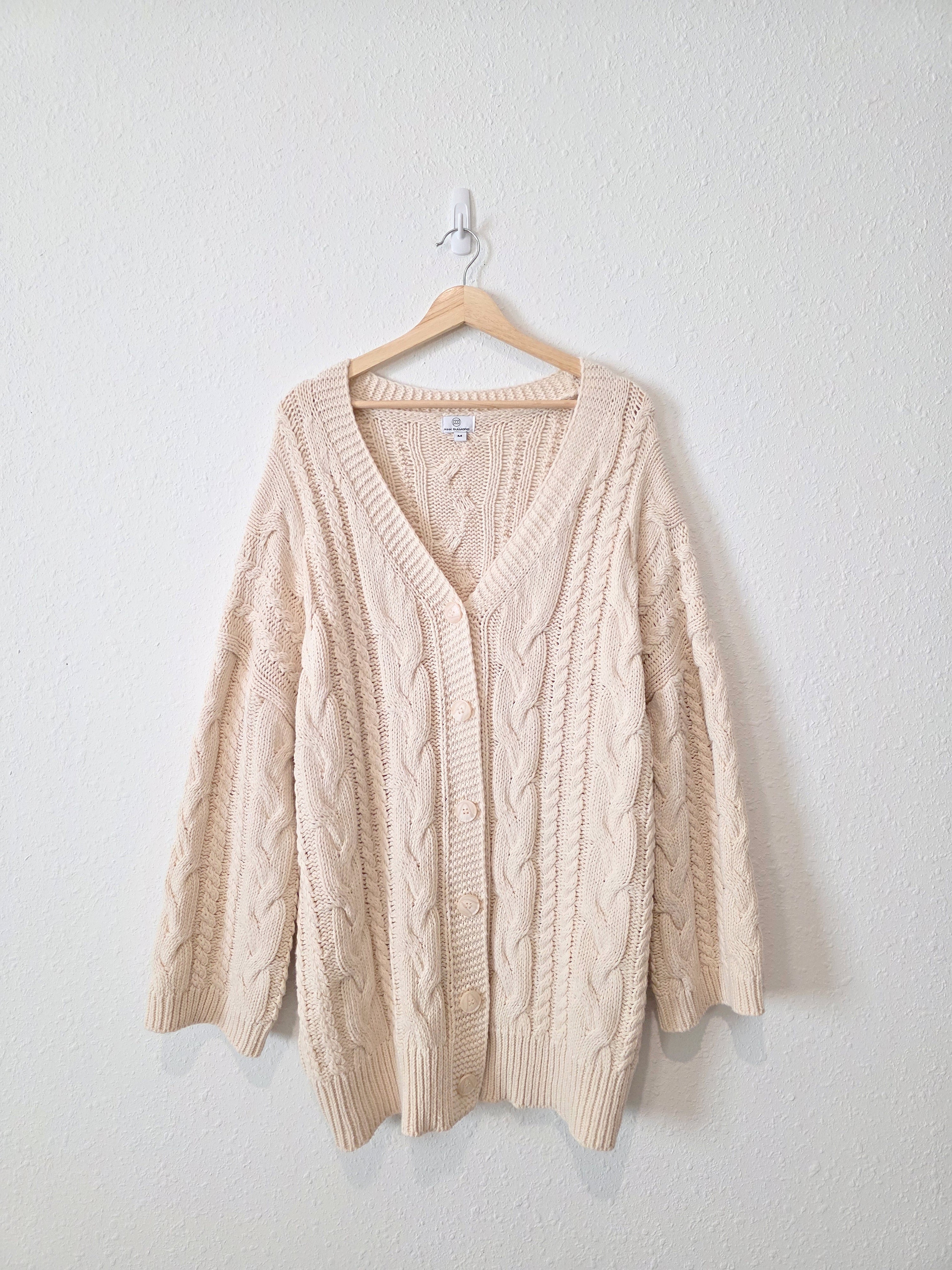 Chunky Cable Knit Cardigan (M)