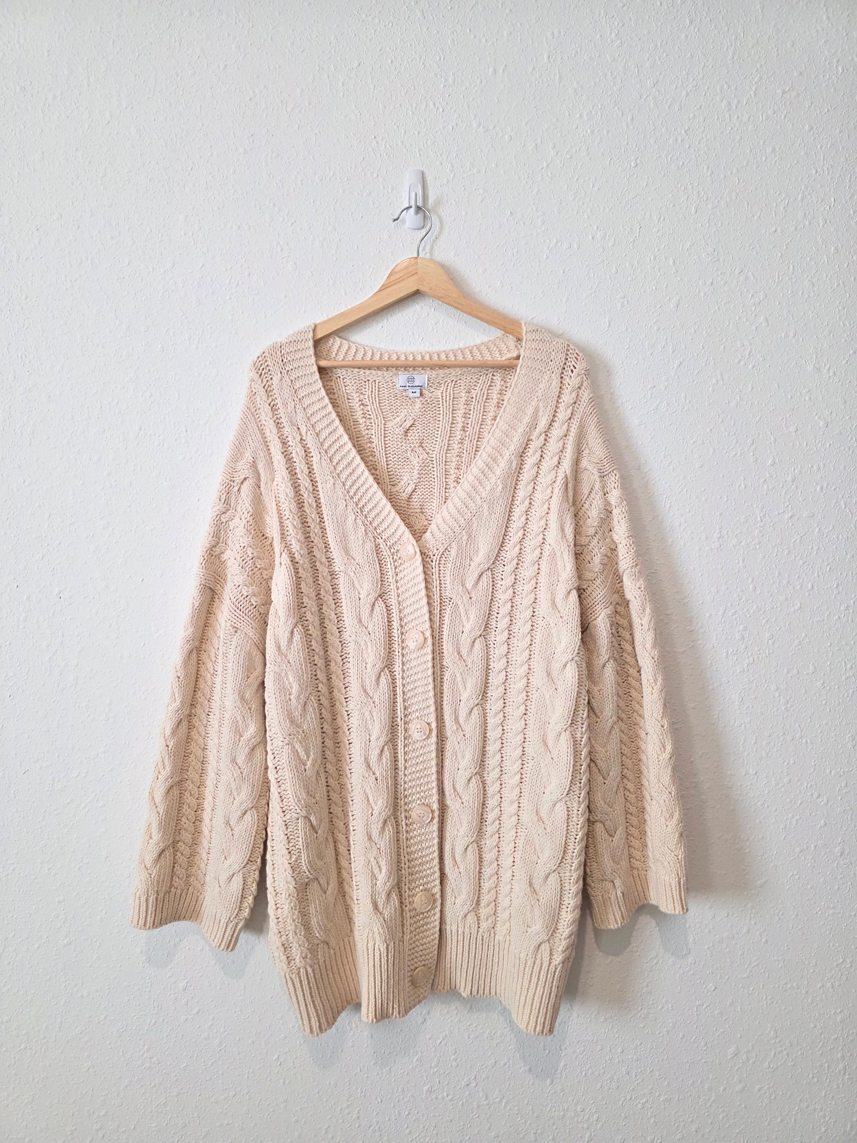 Chunky Cable Knit Cardigan (M)