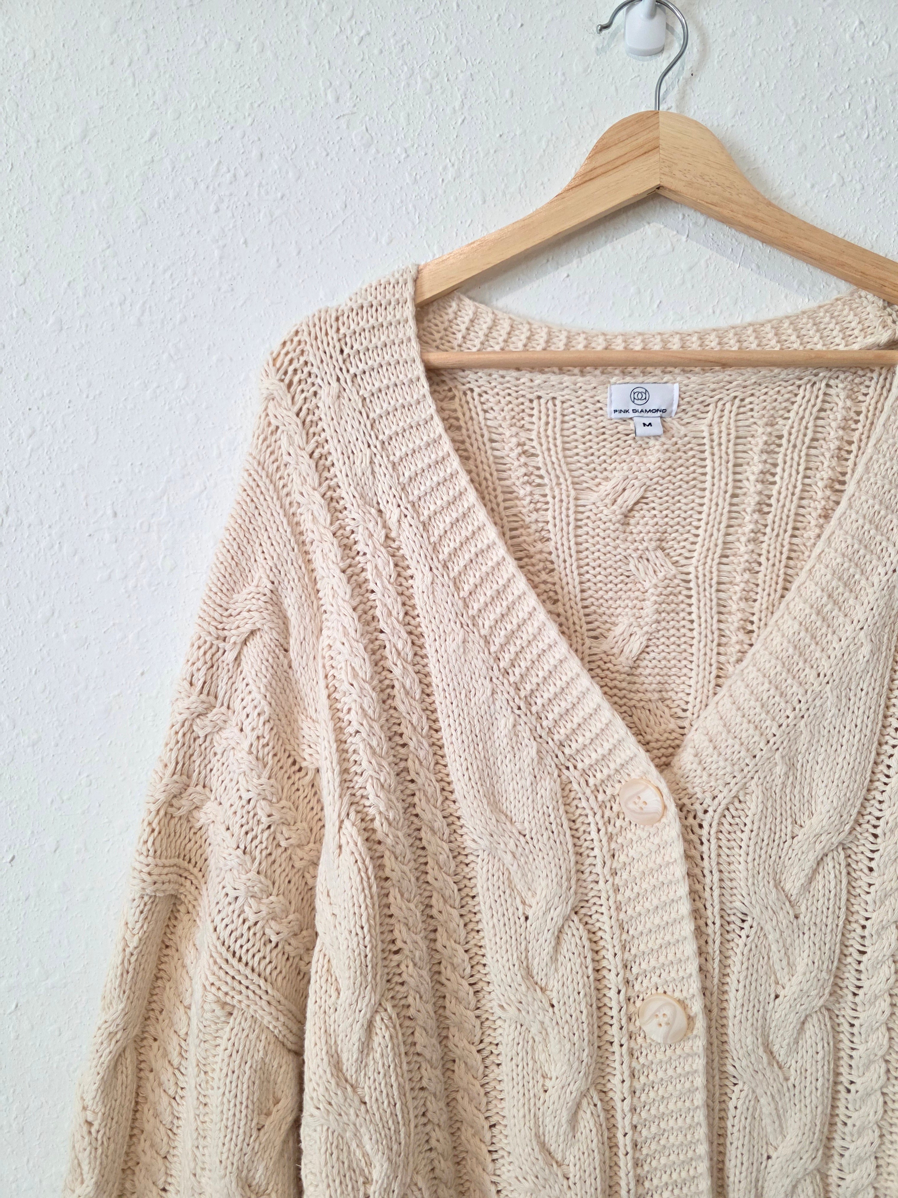 Chunky Cable Knit Cardigan (M)