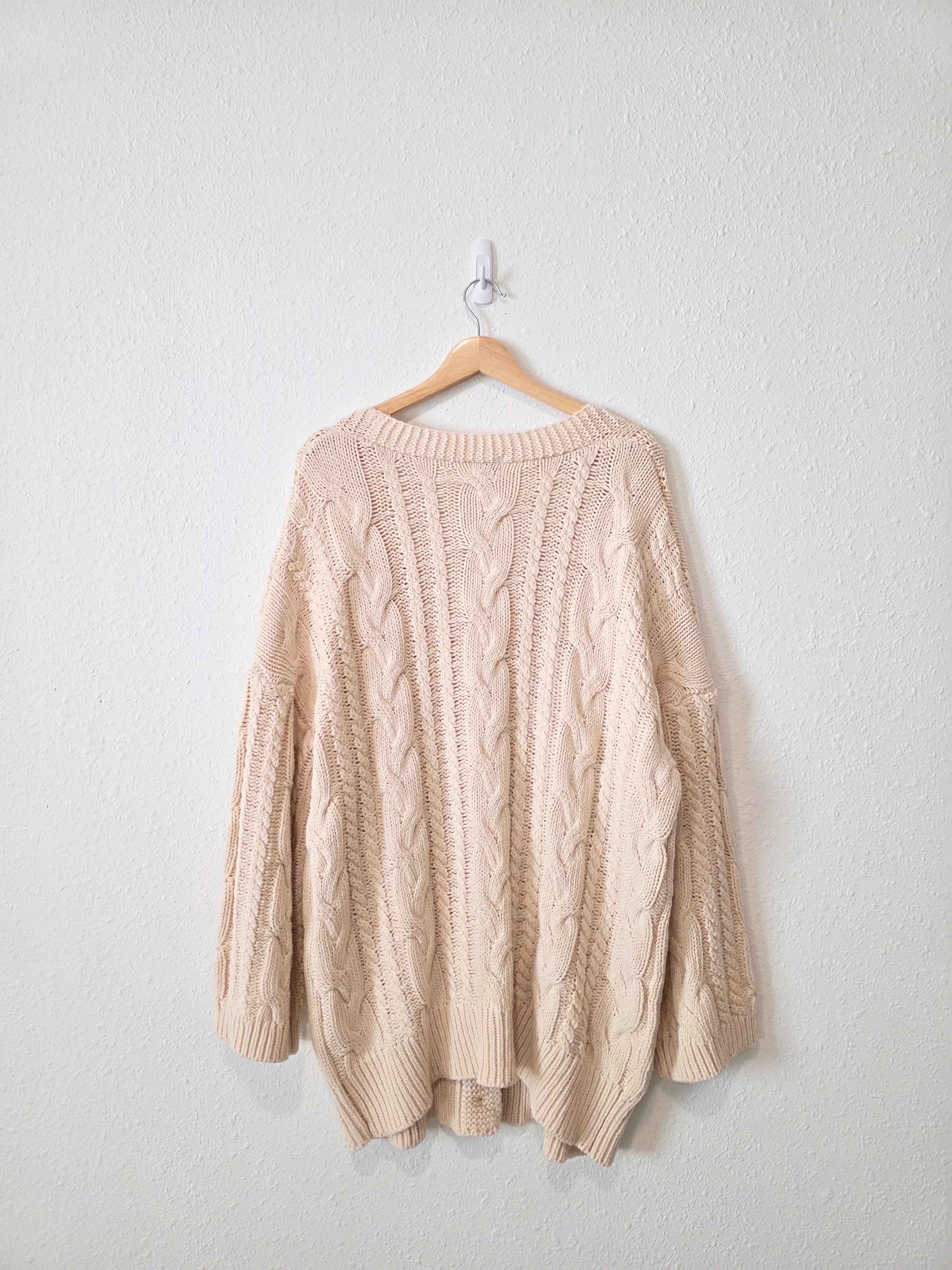 Chunky Cable Knit Cardigan (M)
