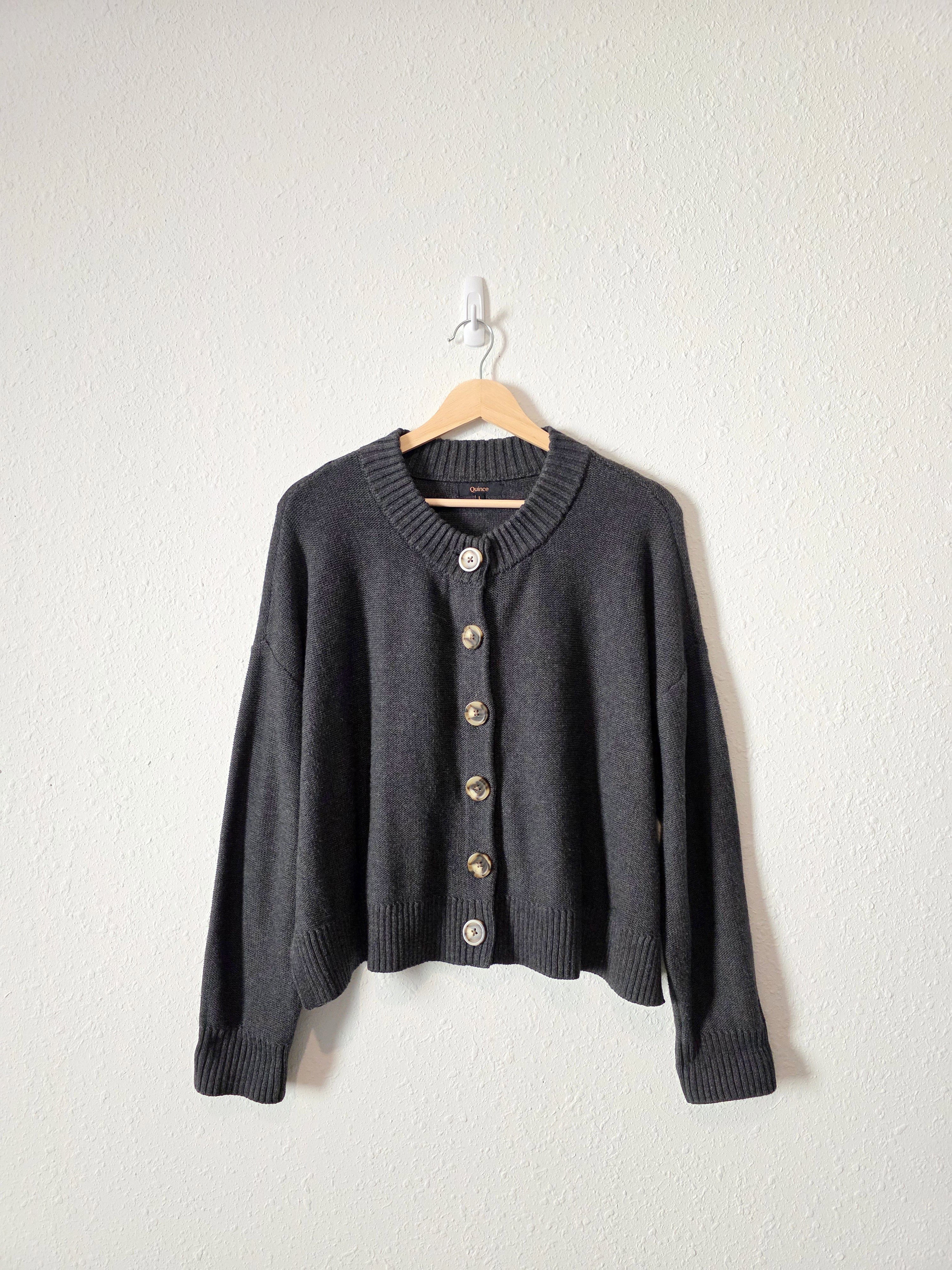 Quince Charocal Organic Cotton Cardigan (L)