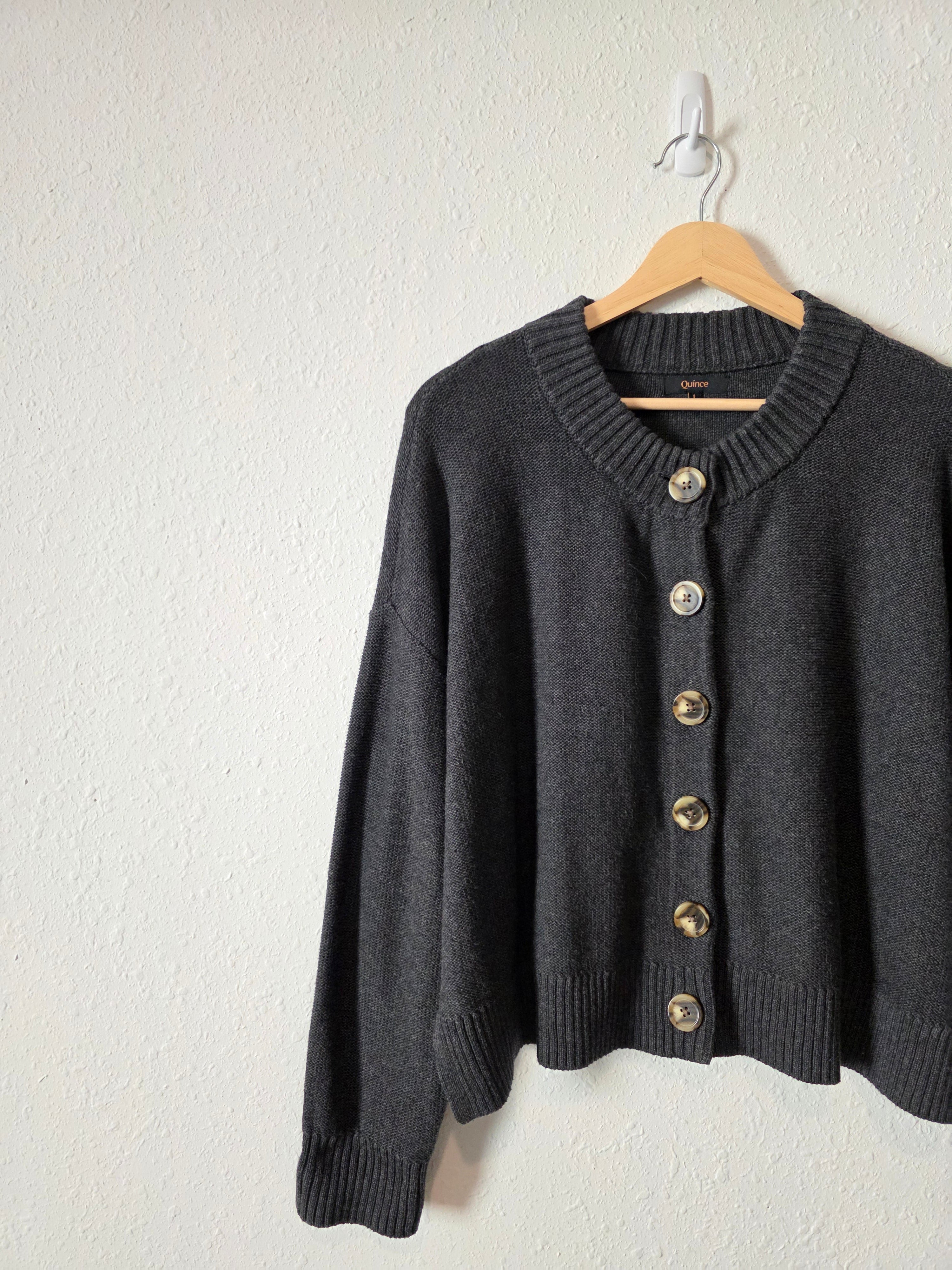 Quince Charocal Organic Cotton Cardigan (L)
