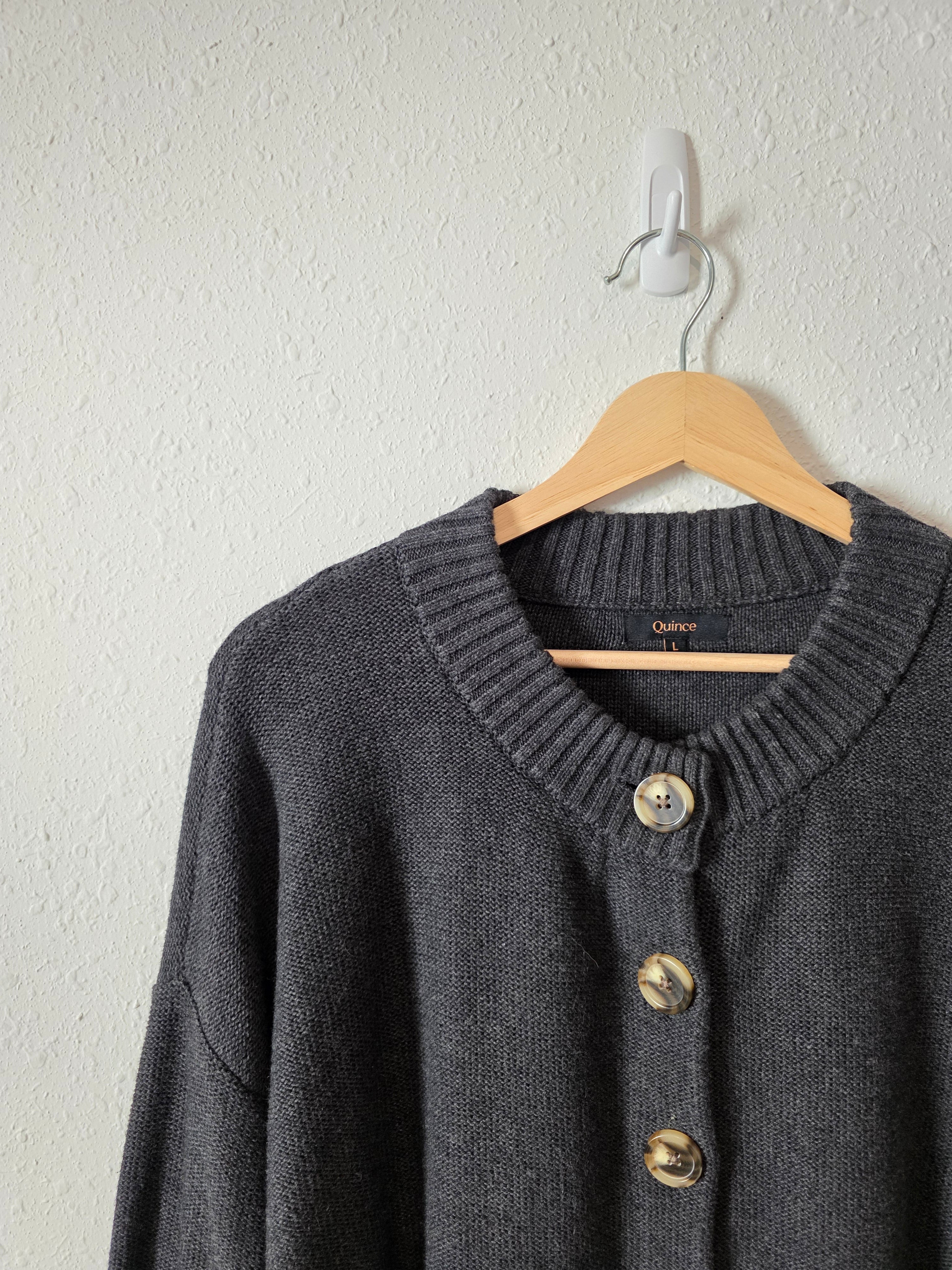 Quince Charocal Organic Cotton Cardigan (L)
