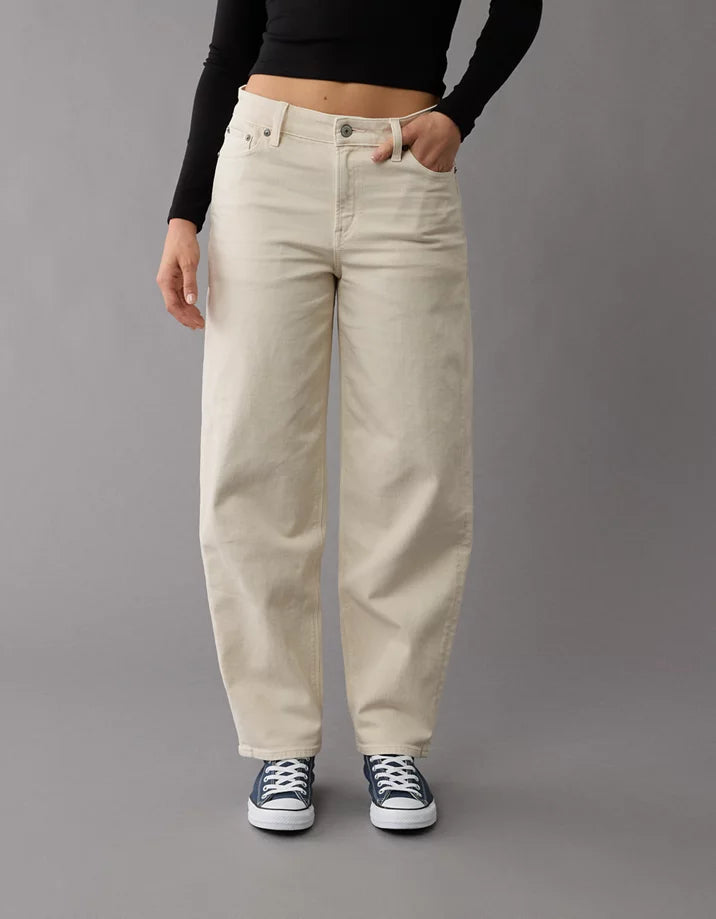 Cream Relaxed Barrel Jeans (8)