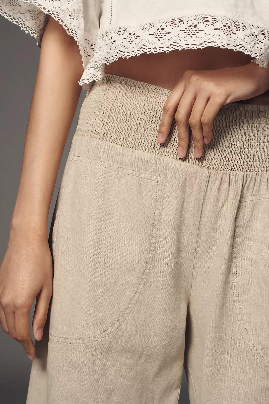 Anthropologie Linen Barrel Pants (M)