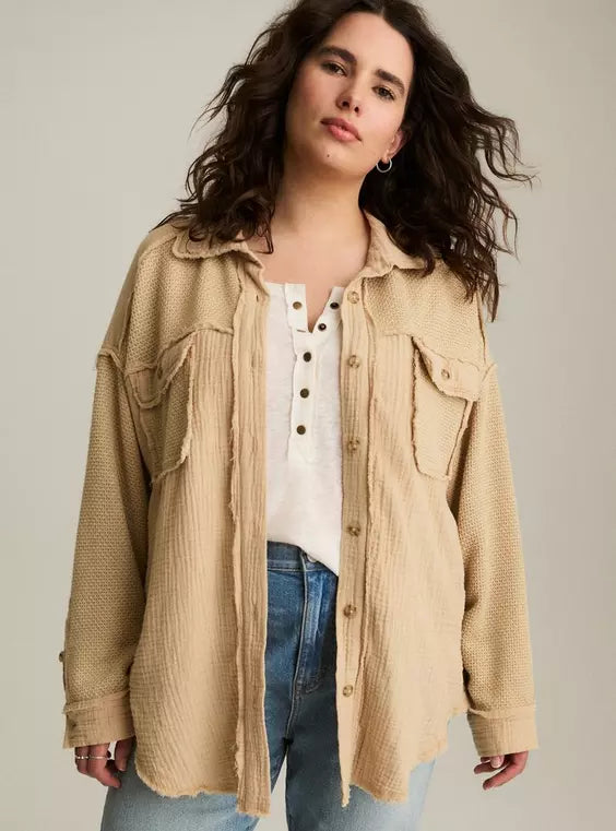 Oversized Gauze Button Up (3X)