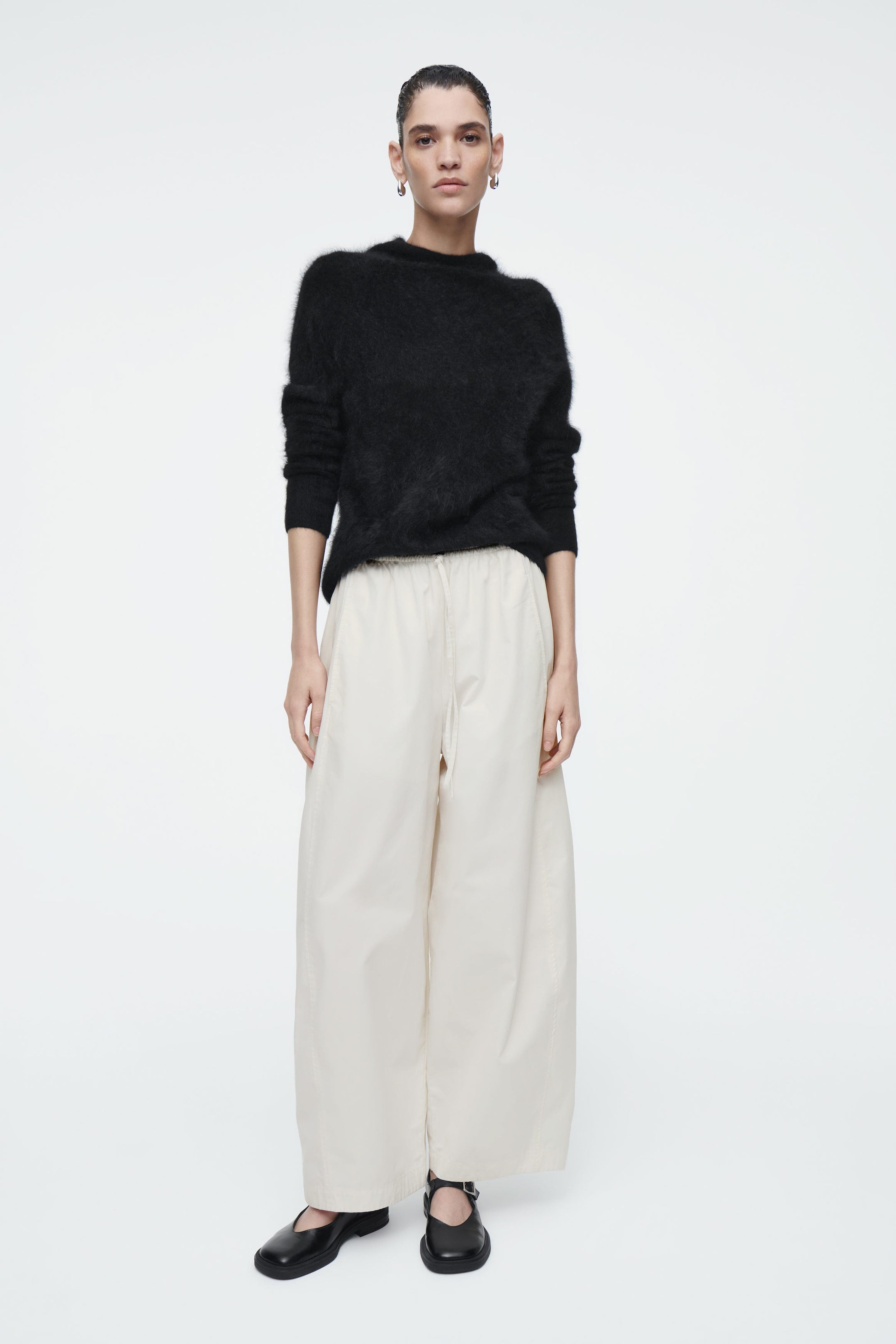 COS Ecru Barrel Easy Pants (M/L)
