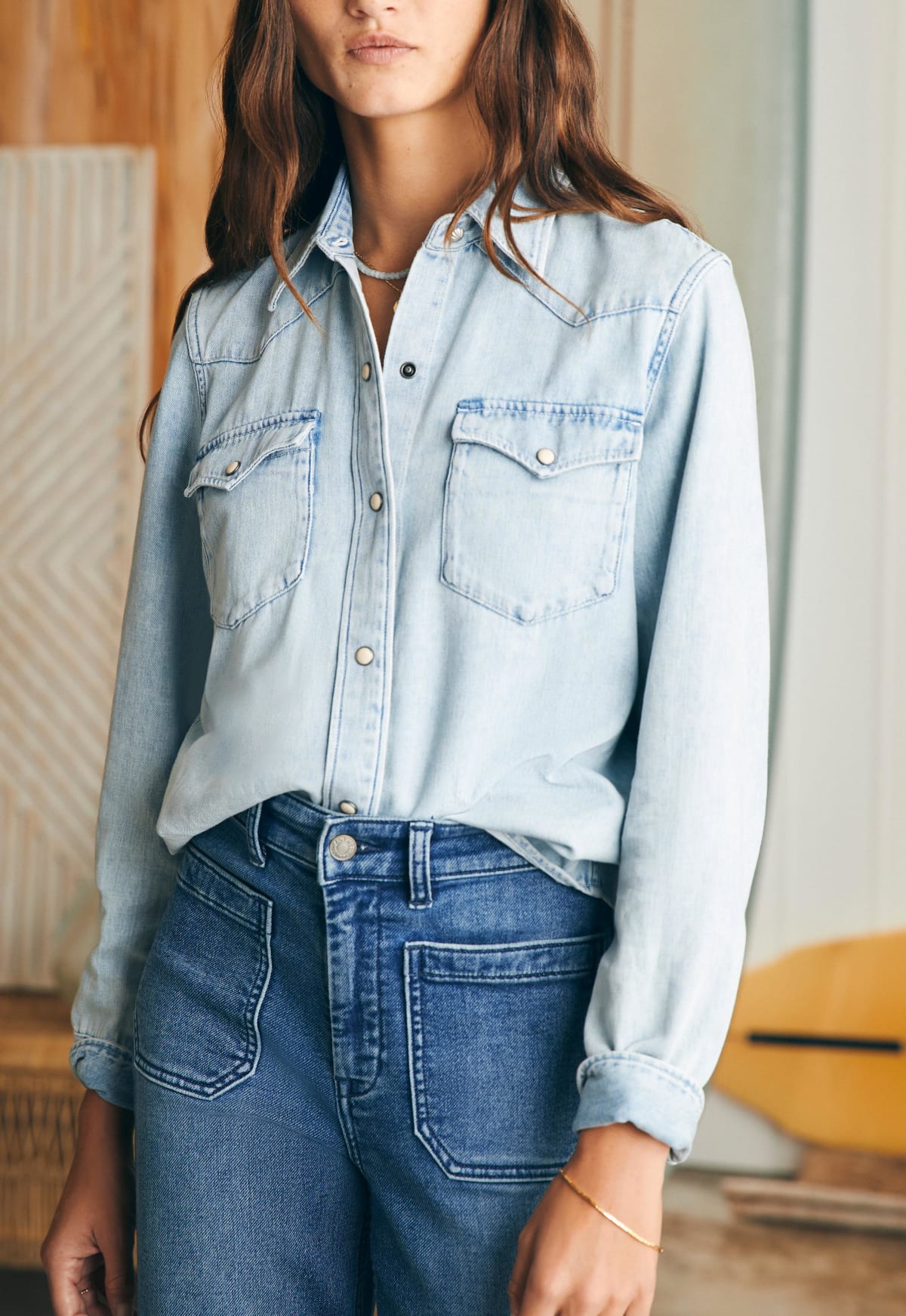 Faherty Denim Button Up (S)