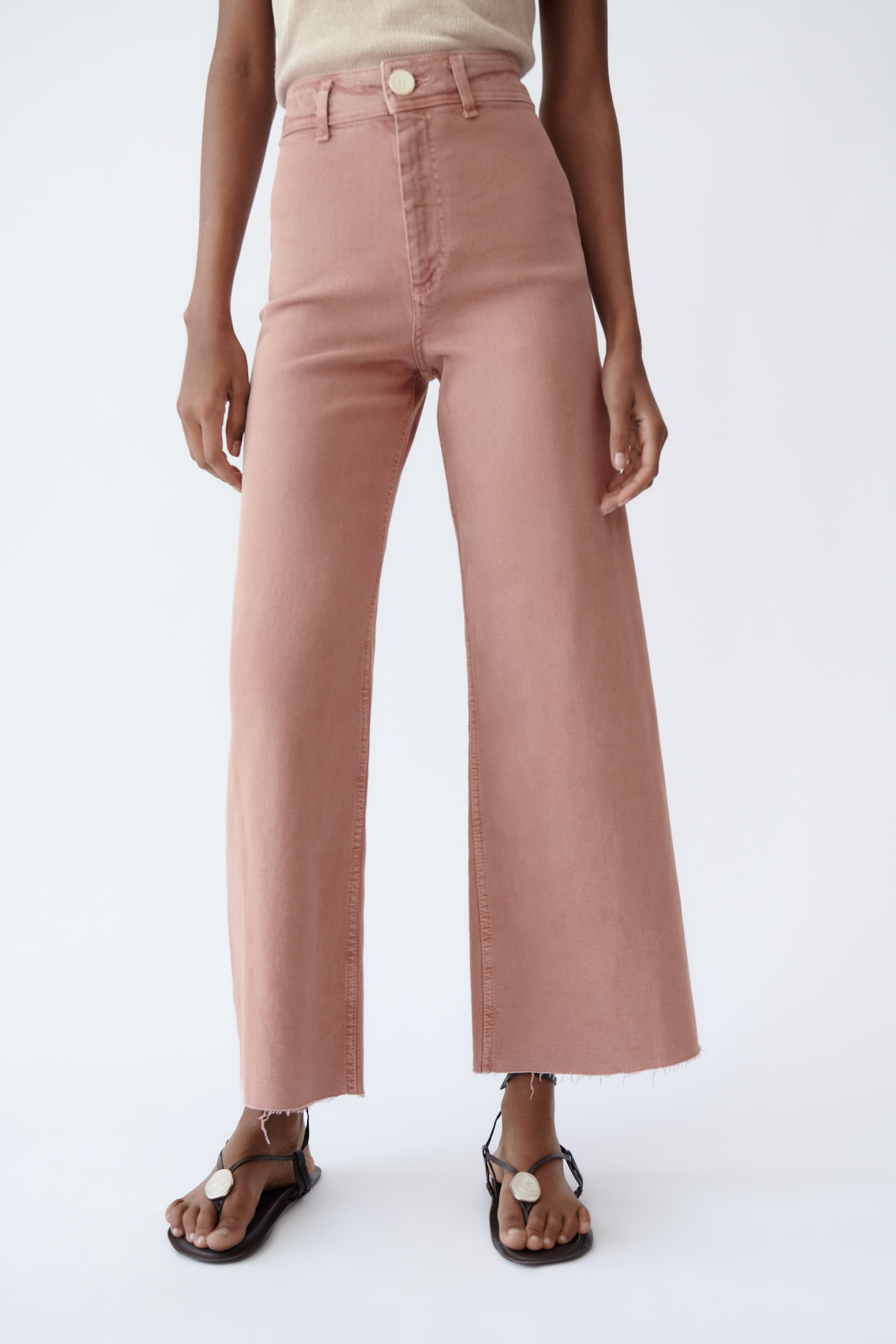 Zara Pink Wide Leg Jeans (0)