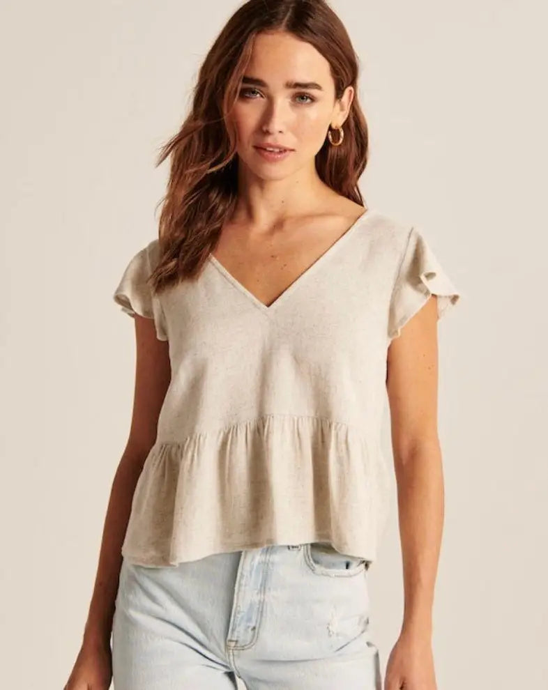 Abercrombie Linen Blend Top (XS)