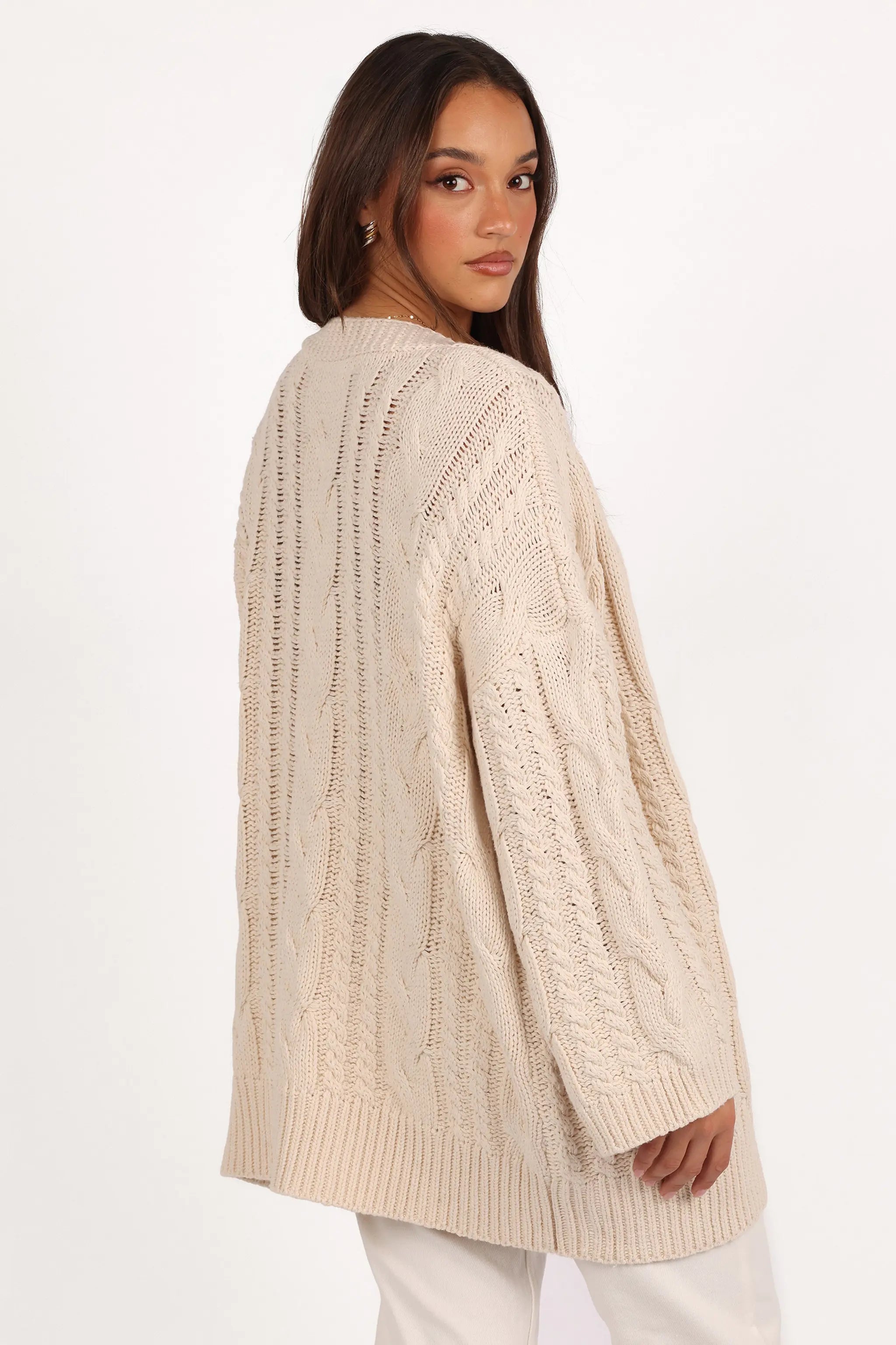 Chunky Cable Knit Cardigan (M)