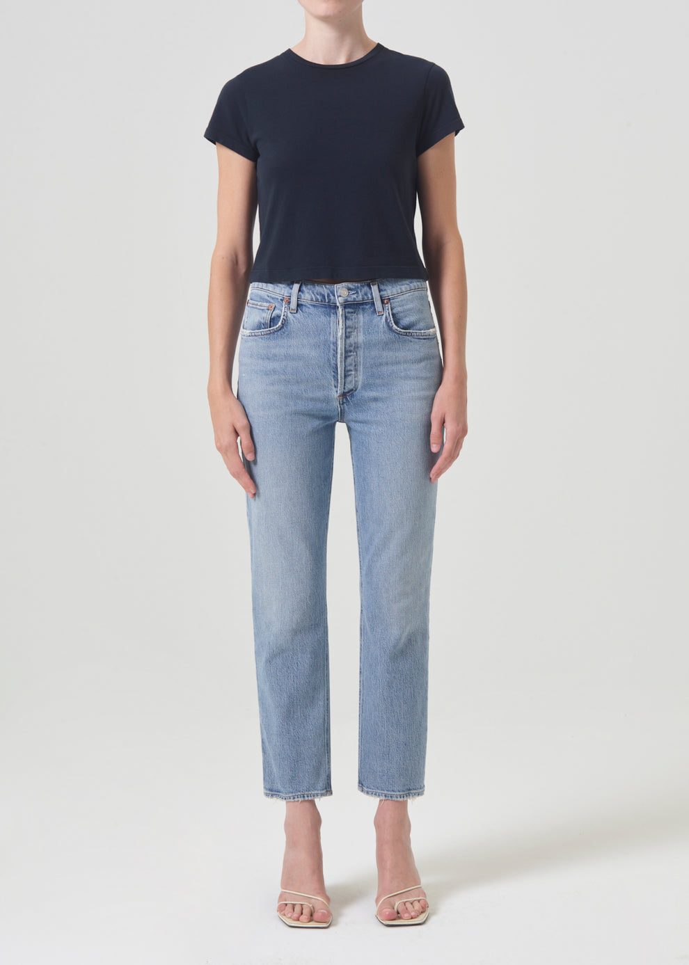 Agolde Light Wash Straight Jeans (28)