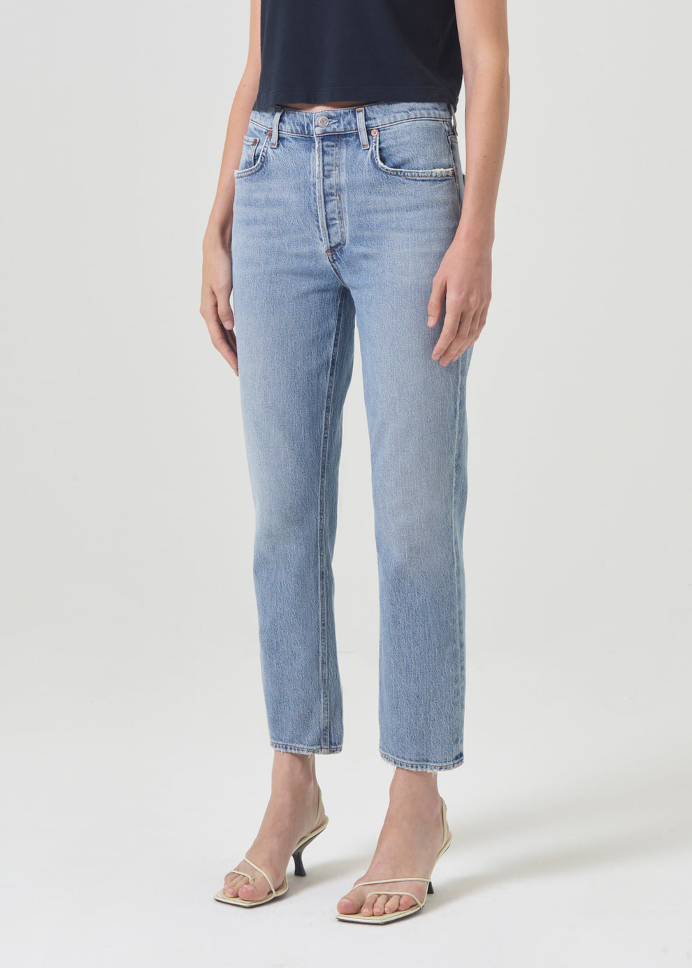 Agolde Light Wash Straight Jeans (28)