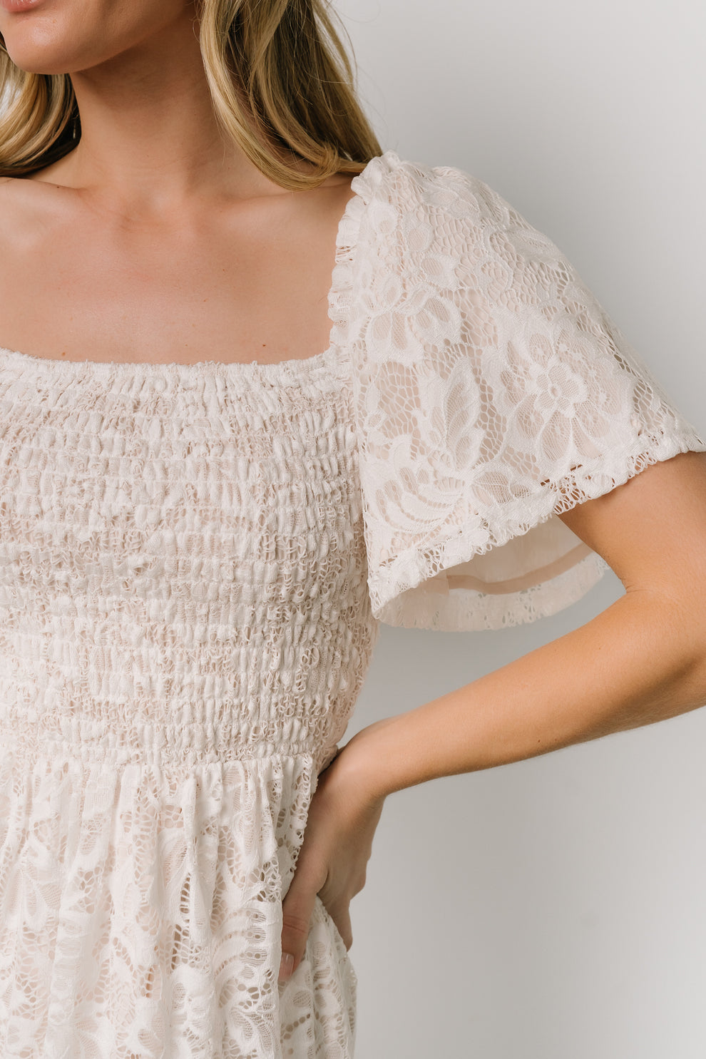 Baltic Born Smocked Lace Maxi Dress (2X)