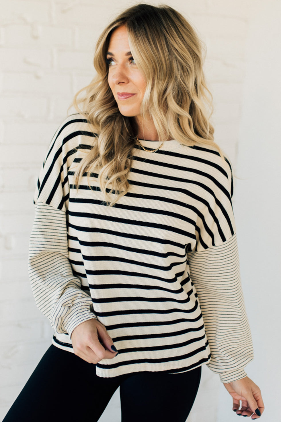 Hayden Striped Oversized Tee (S)