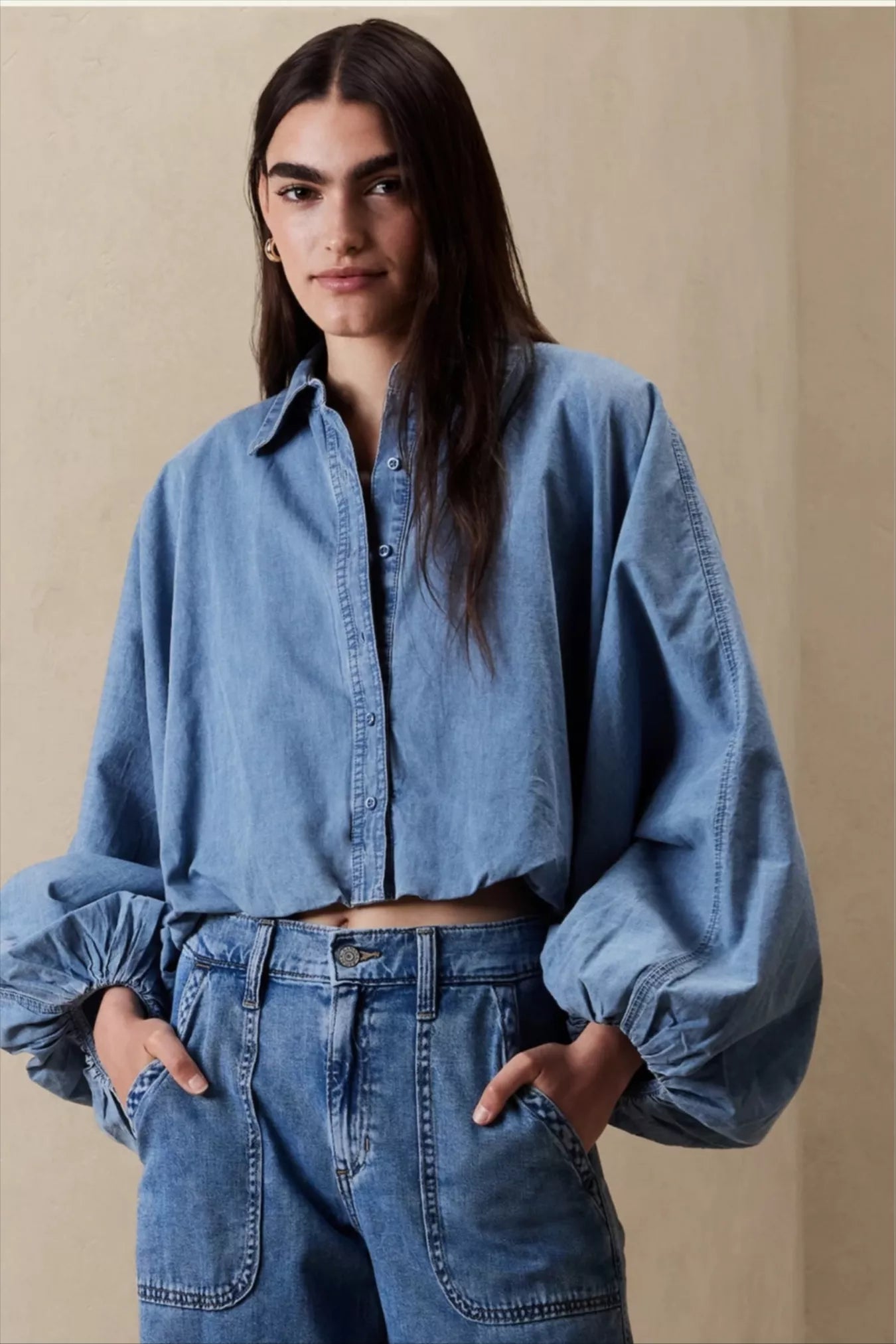 Banana Republic Denim Crop Shirt (LP)