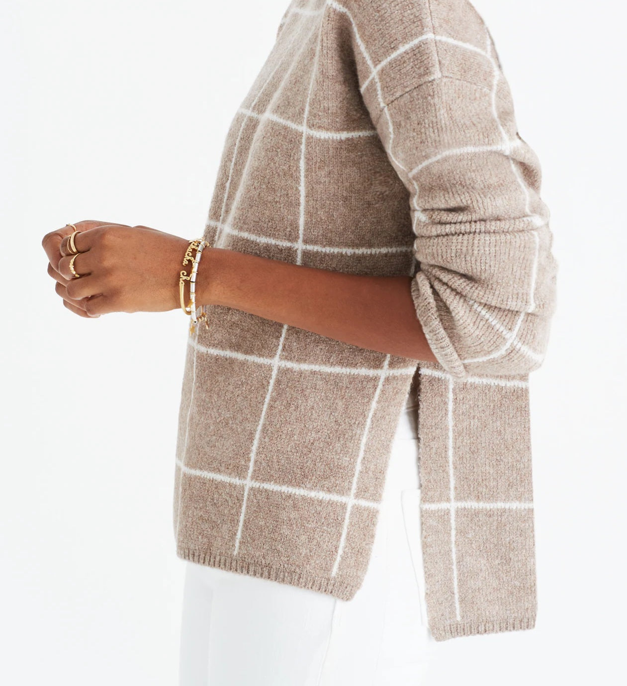Madewell Checkered Turtleneck Sweater (L)