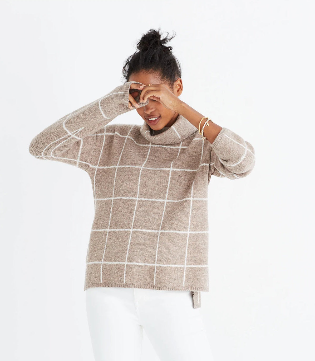 Madewell Checkered Turtleneck Sweater (L)