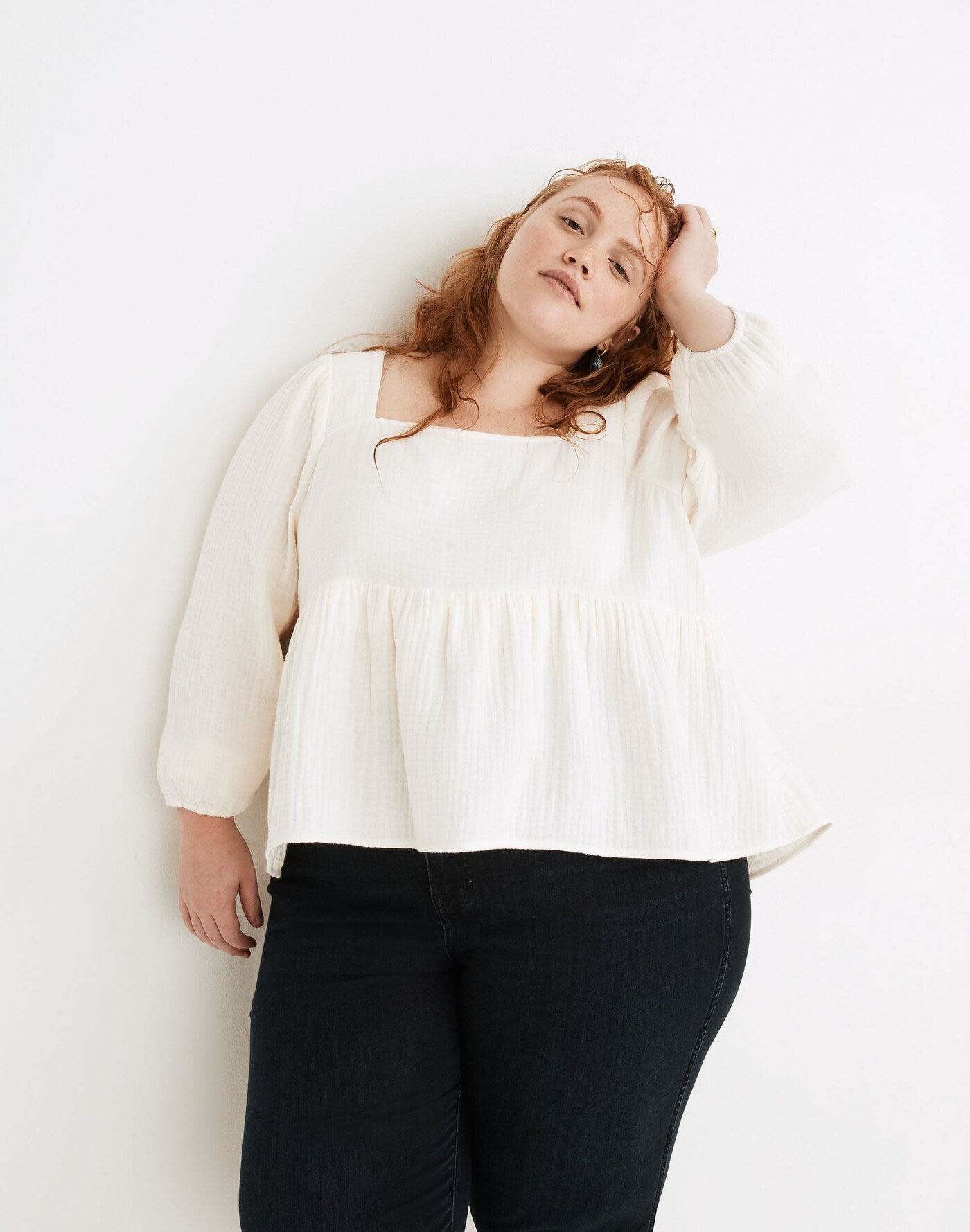 Madewell Gauze Square Neck Top (XXL)