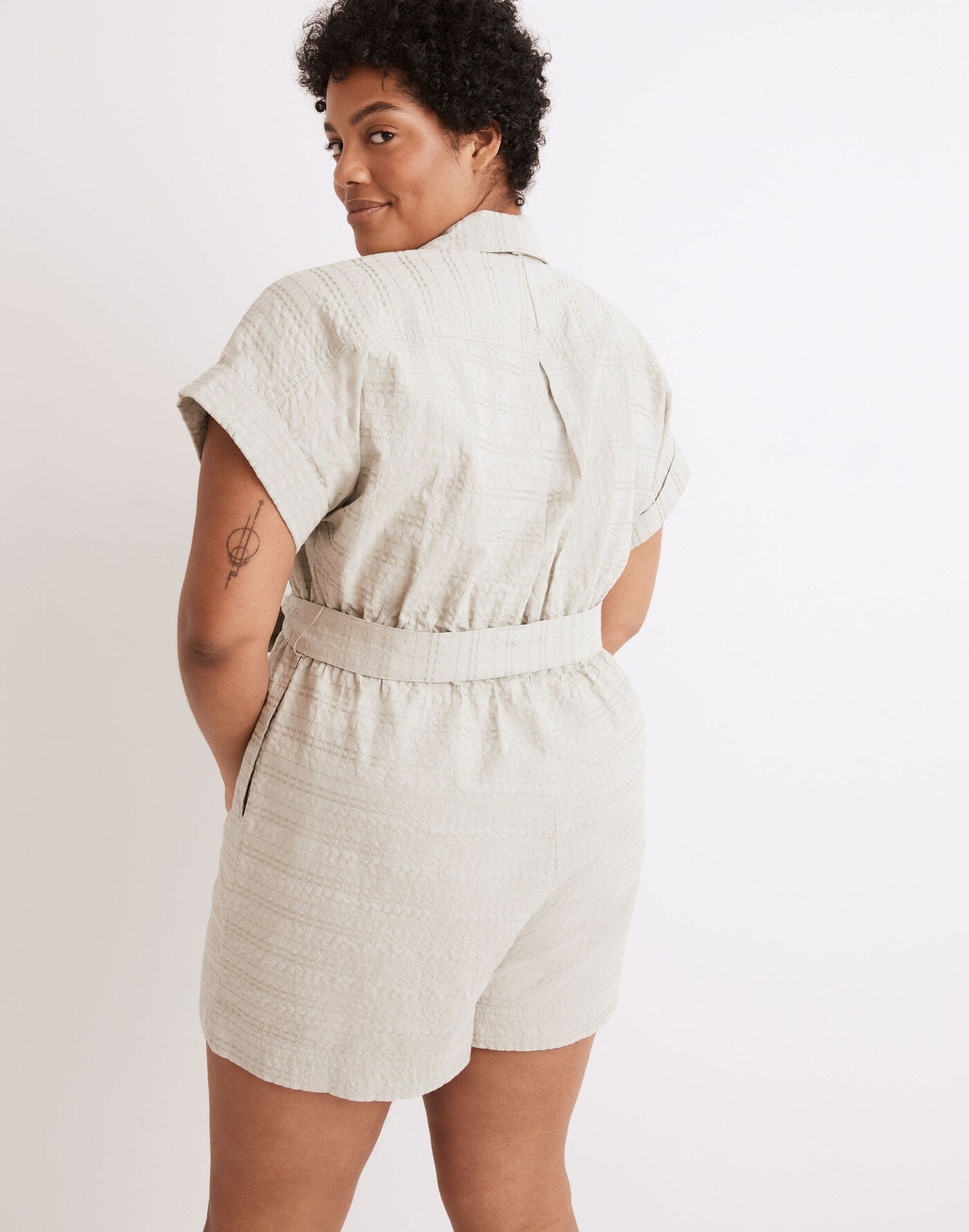 Madewell Green Textured Romper (M)