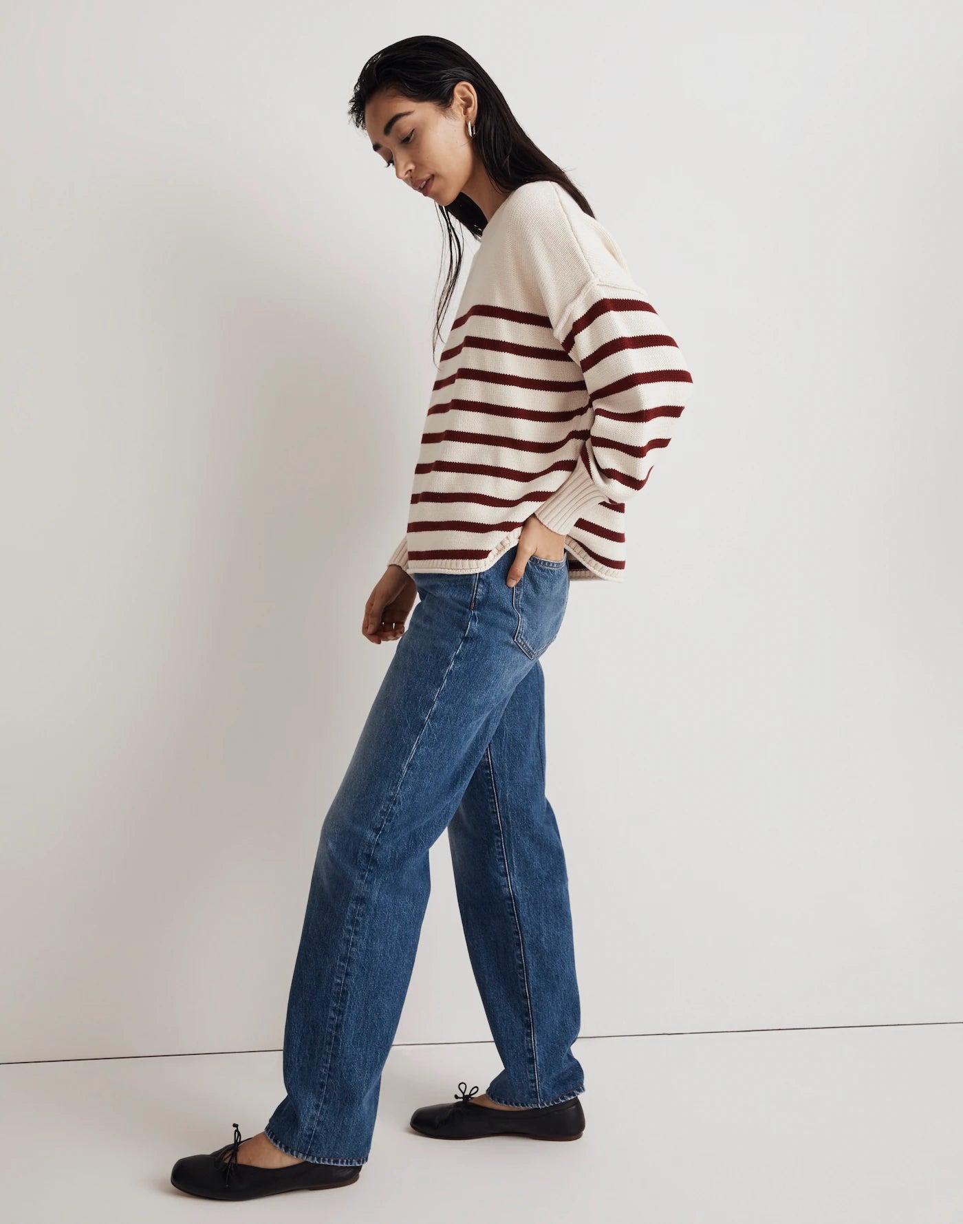 Madewell Cotton Striped Sweater (L)