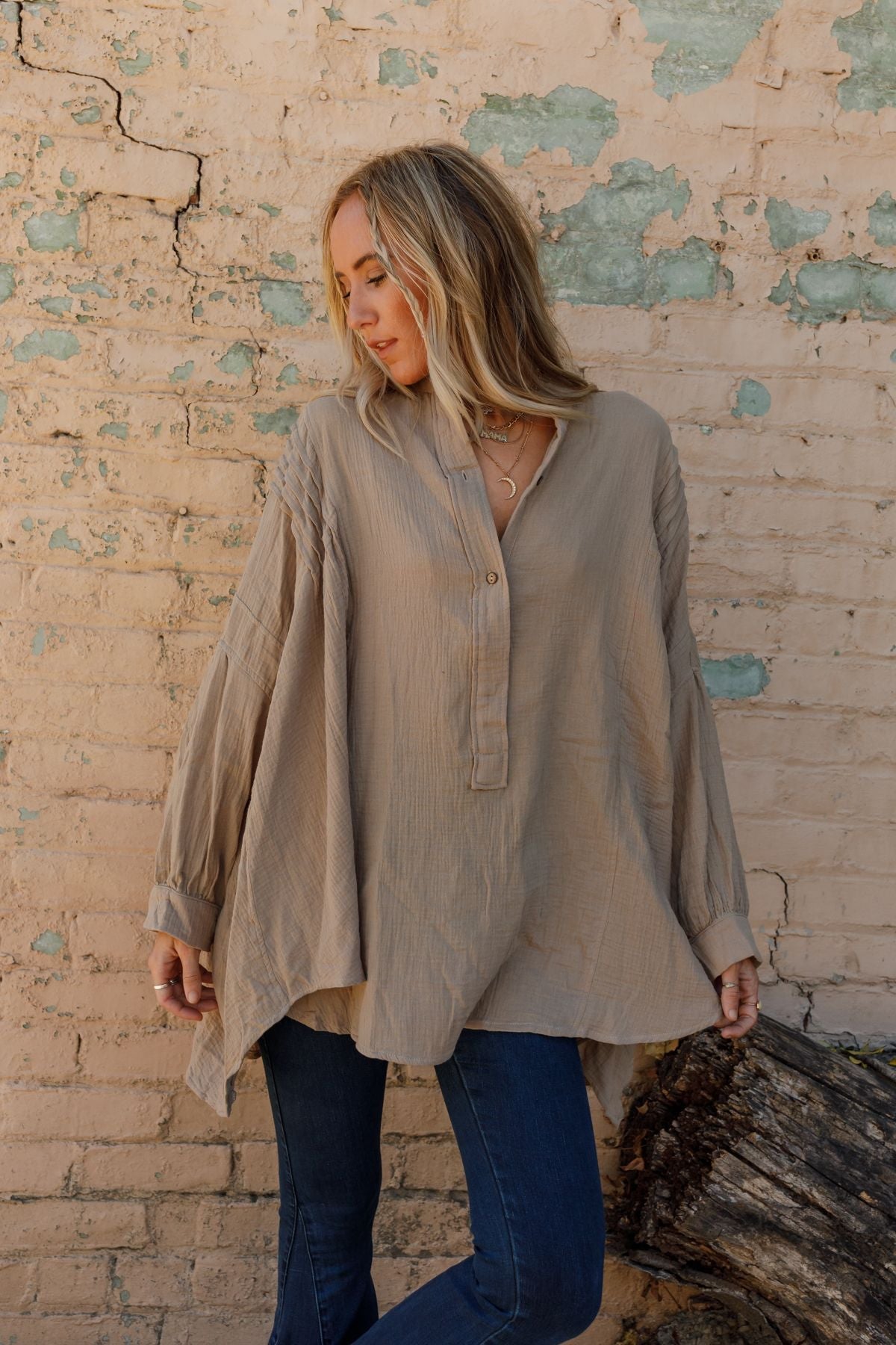 Oversized Cotton Gauze Tunic (S)