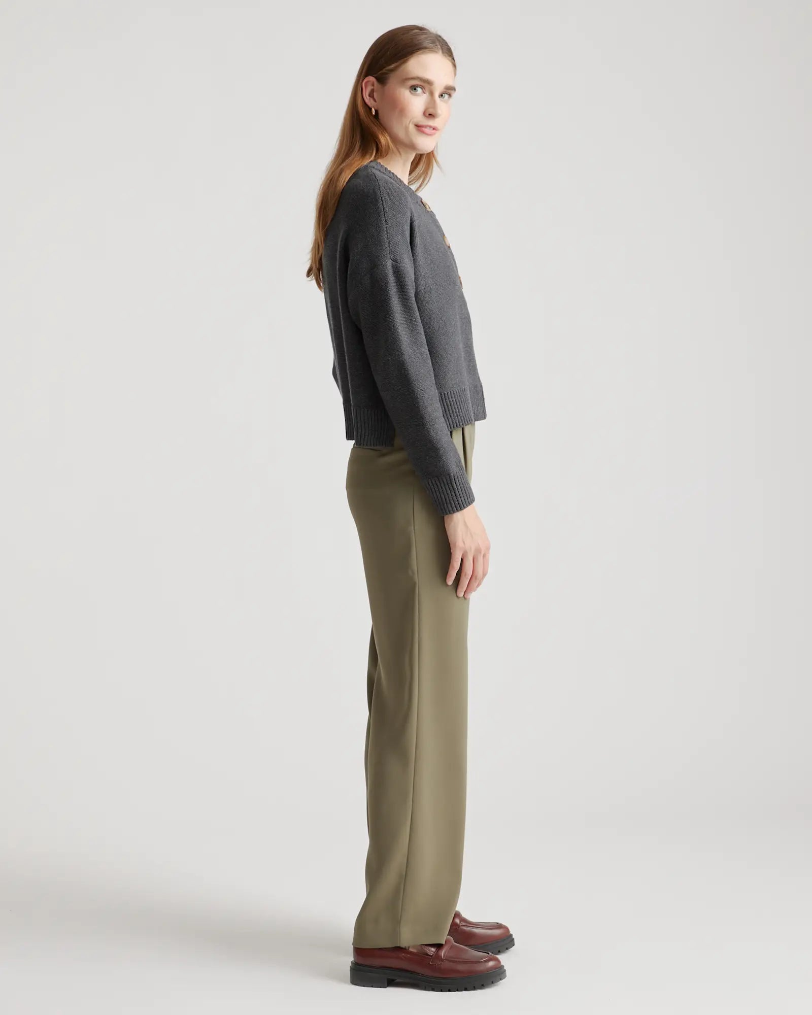 Quince Charocal Organic Cotton Cardigan (L)