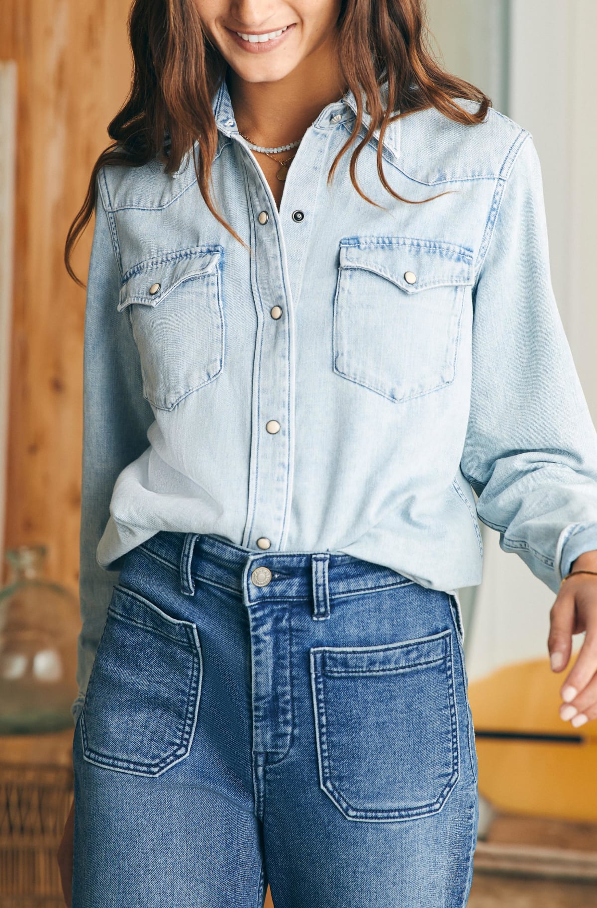 Faherty Denim Button Up (S)