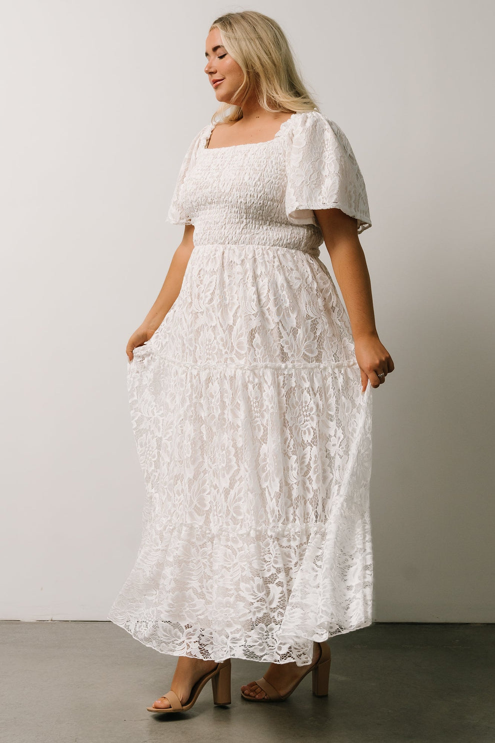 Baltic Born Smocked Lace Maxi Dress (2X)