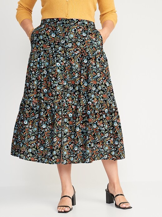 NEW Floral Tiered Midi Skirt (XL)