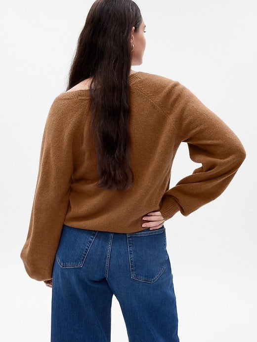 Gap Brown Balloon Sleeve Cardigan (M)