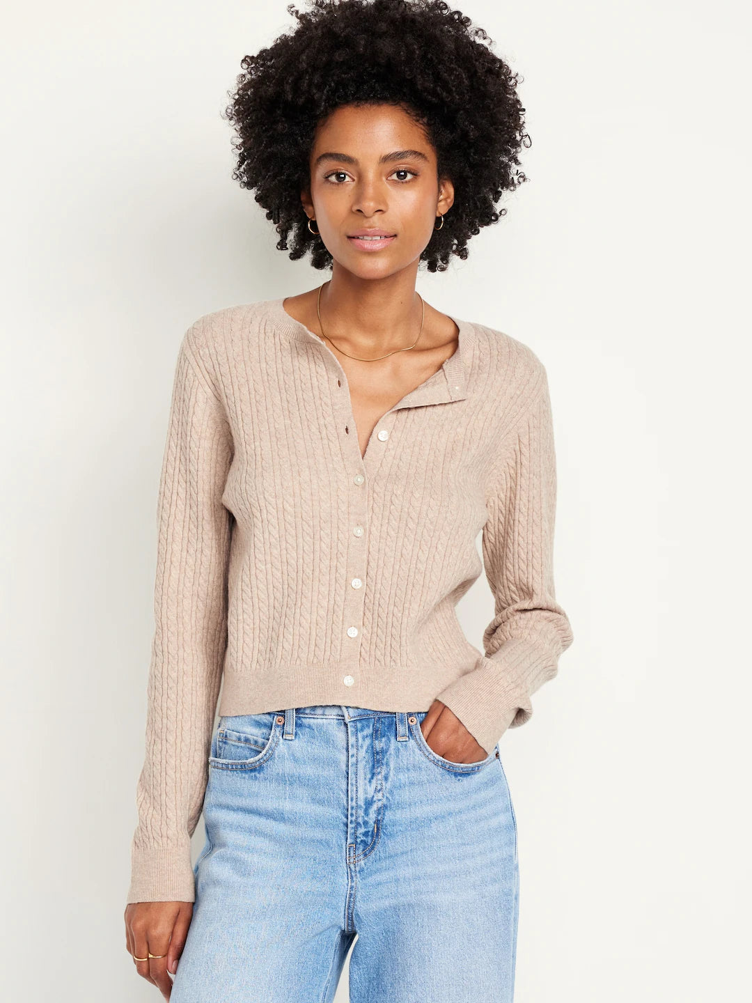 Cable Knit Button Up Cardigan (XL)