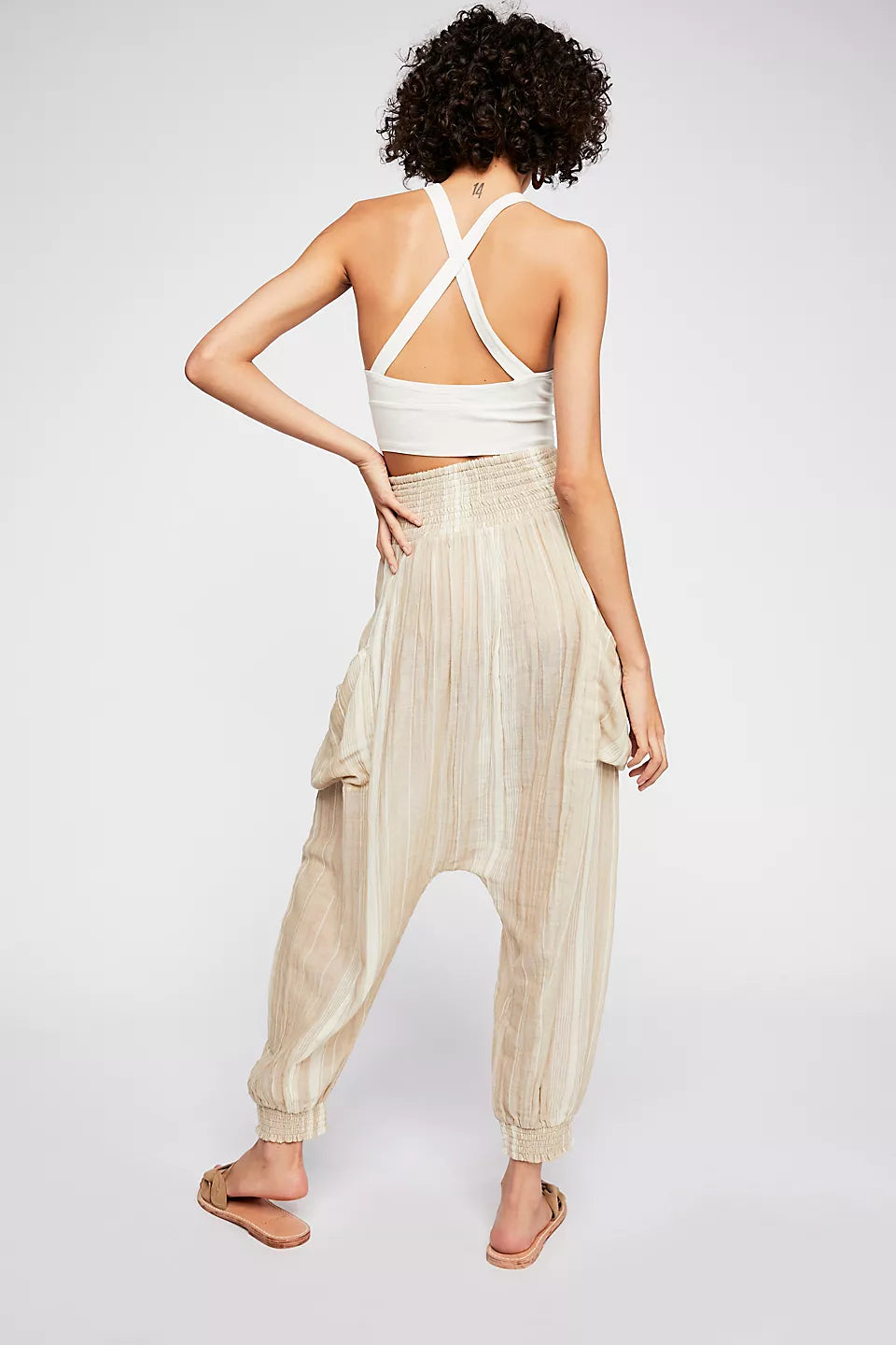 Free People Striped Baggy Pants (S)