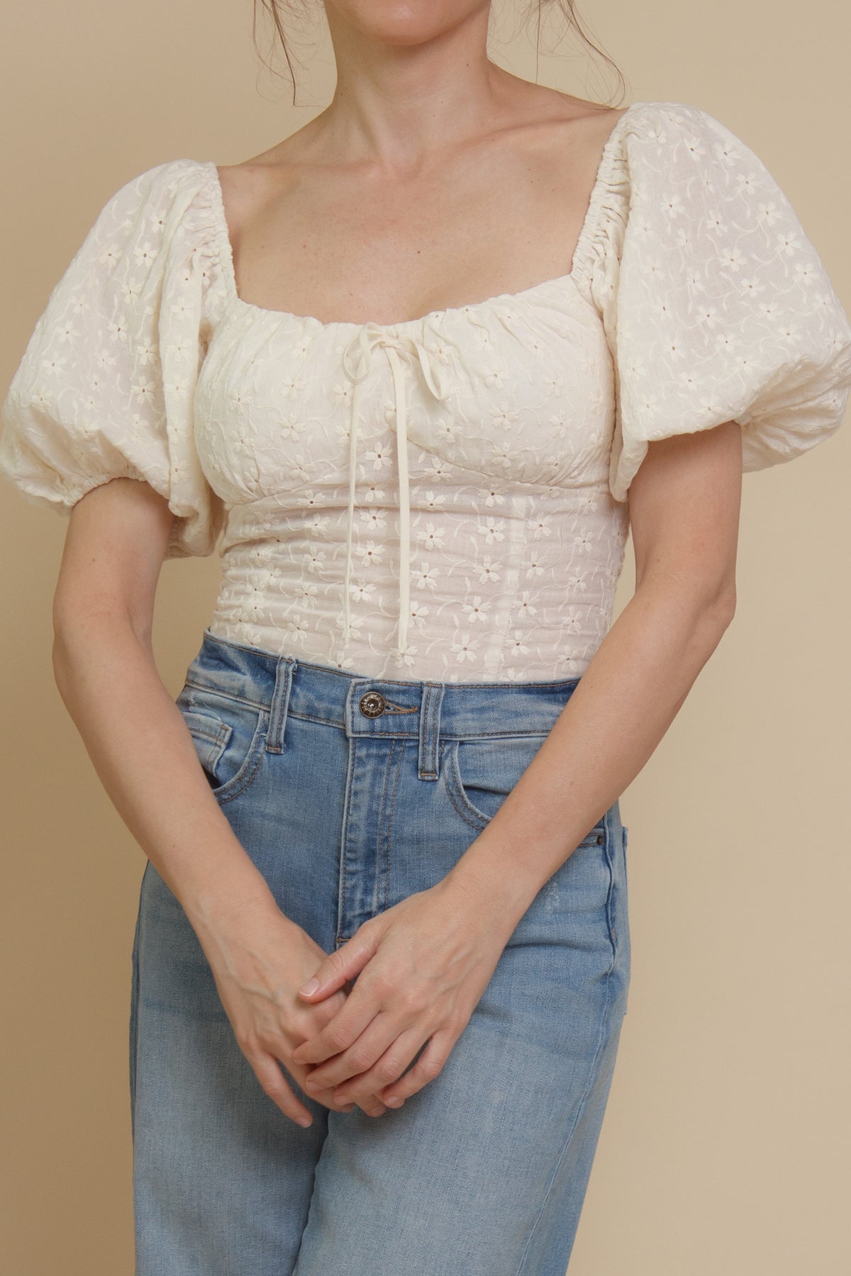 By Together Floral Embroidered Top (S)