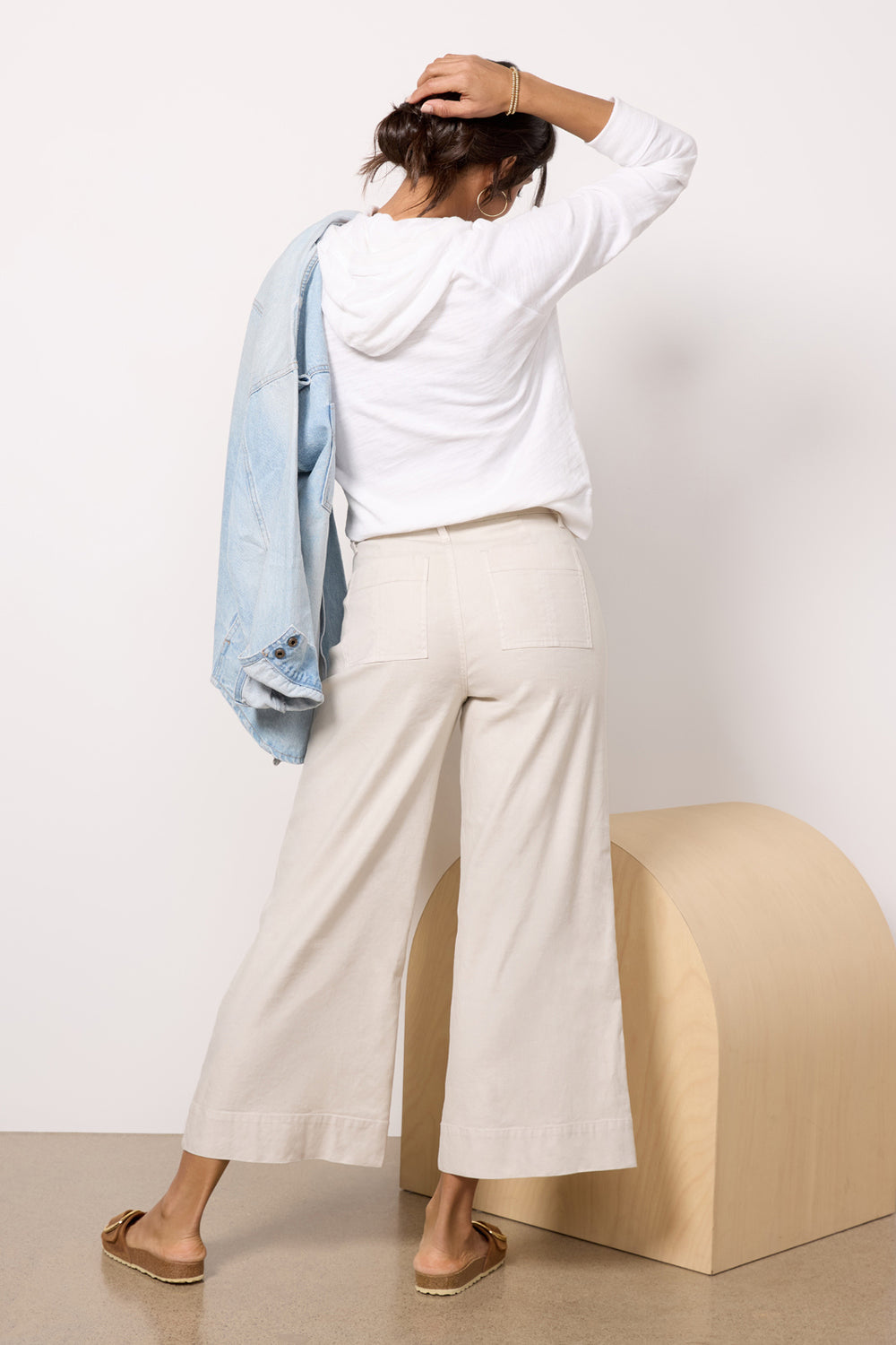 Evereve Linen Blend Wide Leg Pants (28)