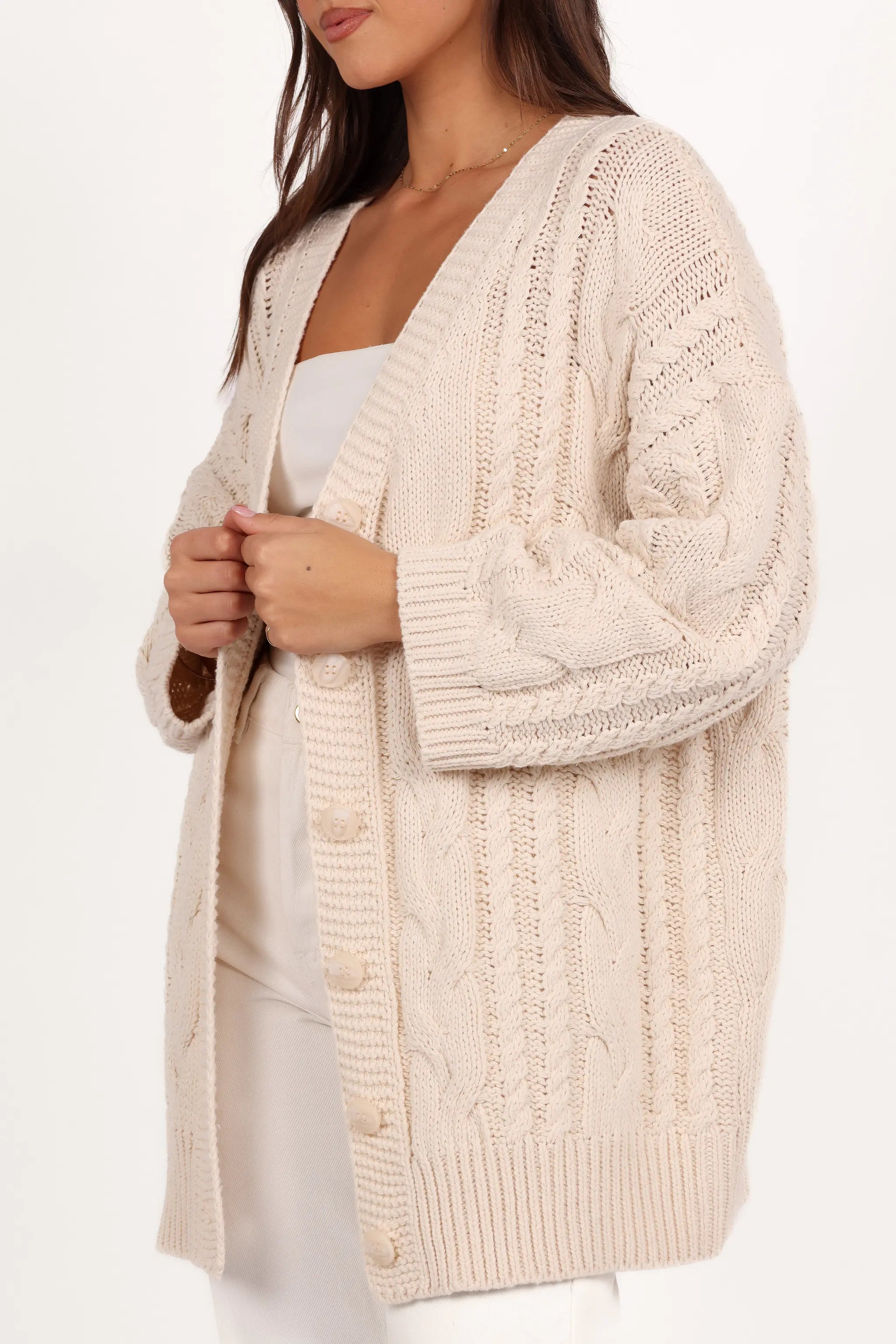 Chunky Cable Knit Cardigan (M)