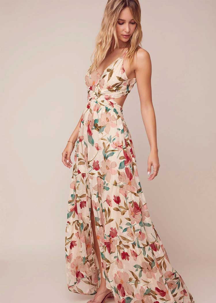 Astr Floral Maxi Dress (L)