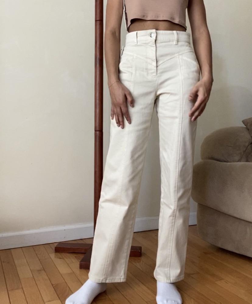 Aritzia Ecru Straight Pants (2)